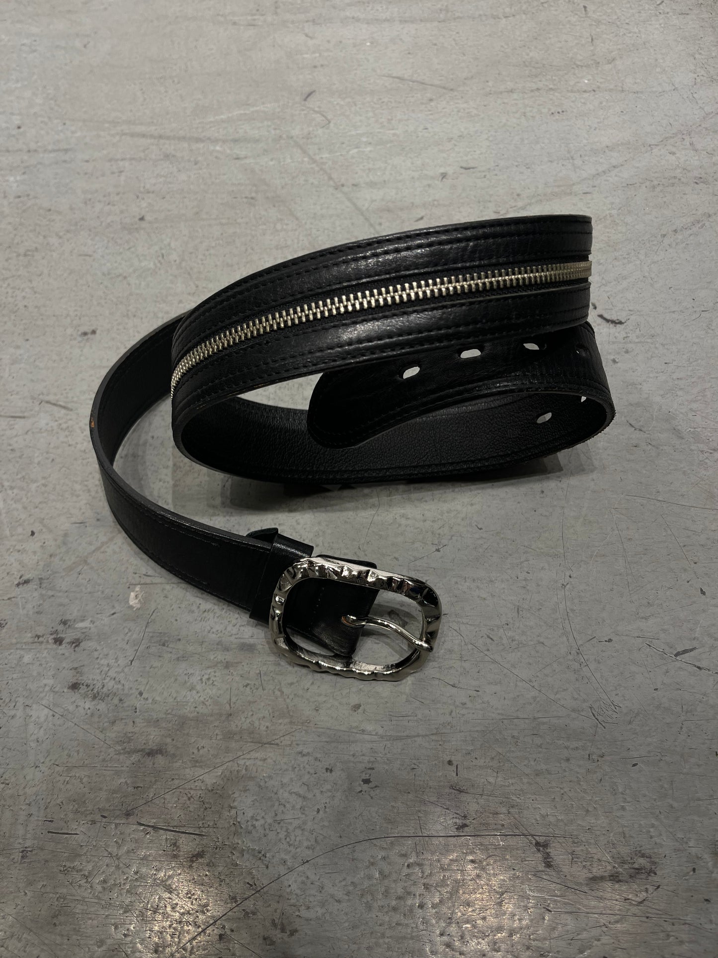 Marithe + Francois Girbaud Zipper Pocket Leather Belt