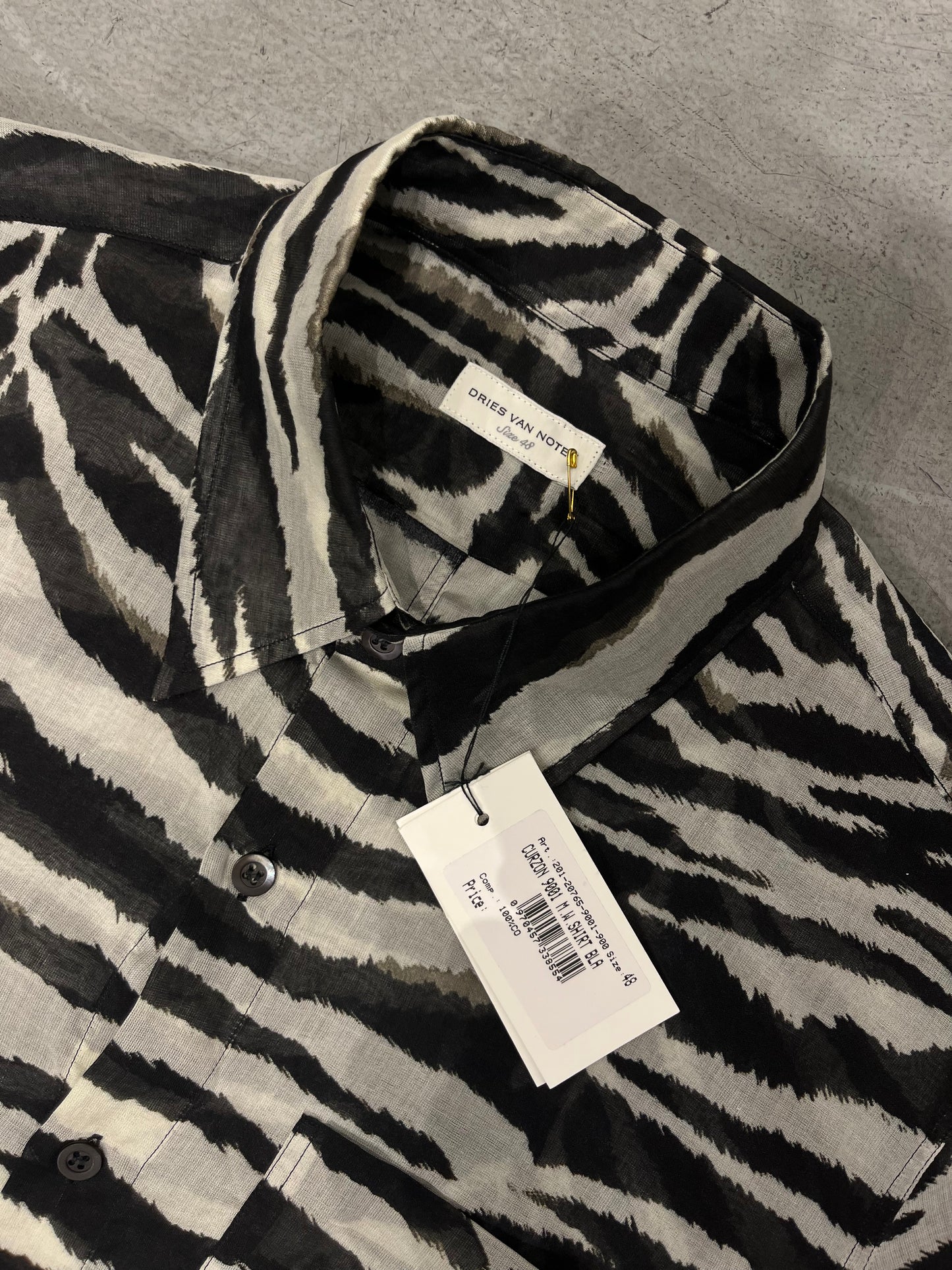 Dries Van Noten Zebra Print Dress Shirt