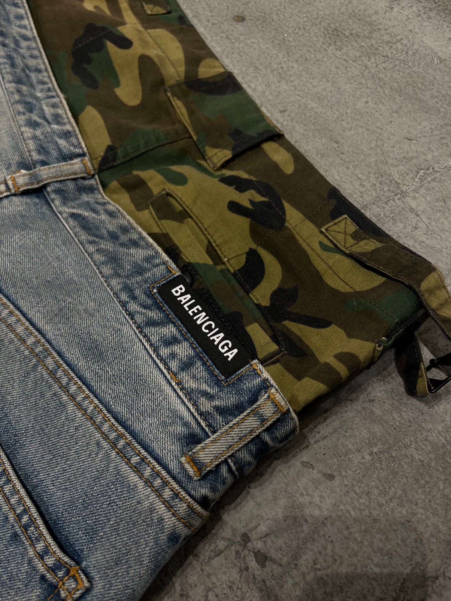 Balenciaga FW21 Double Waisted Camo Denim