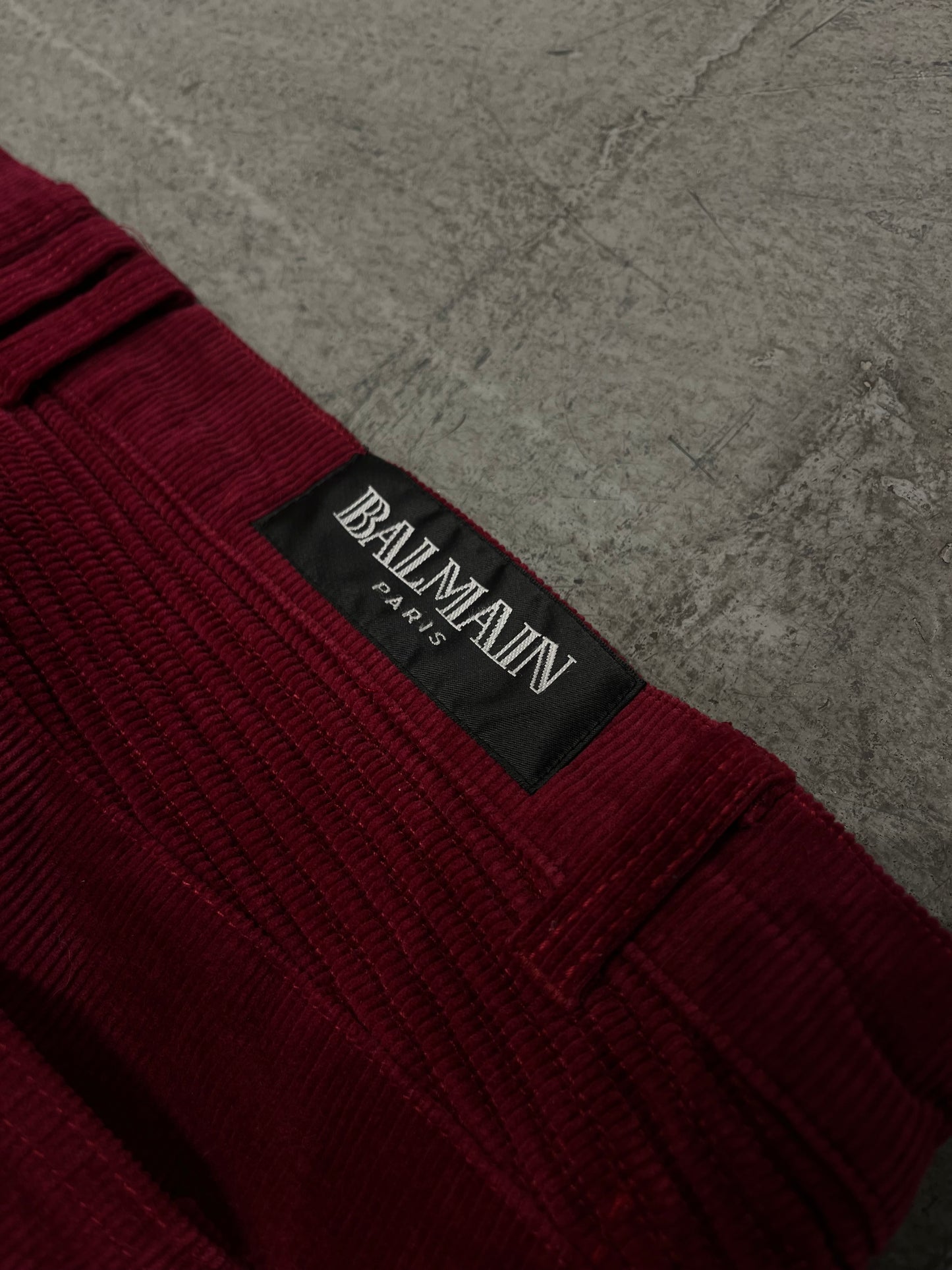 Balmain Velvet Corduroy Double Zip Biker Jeans
