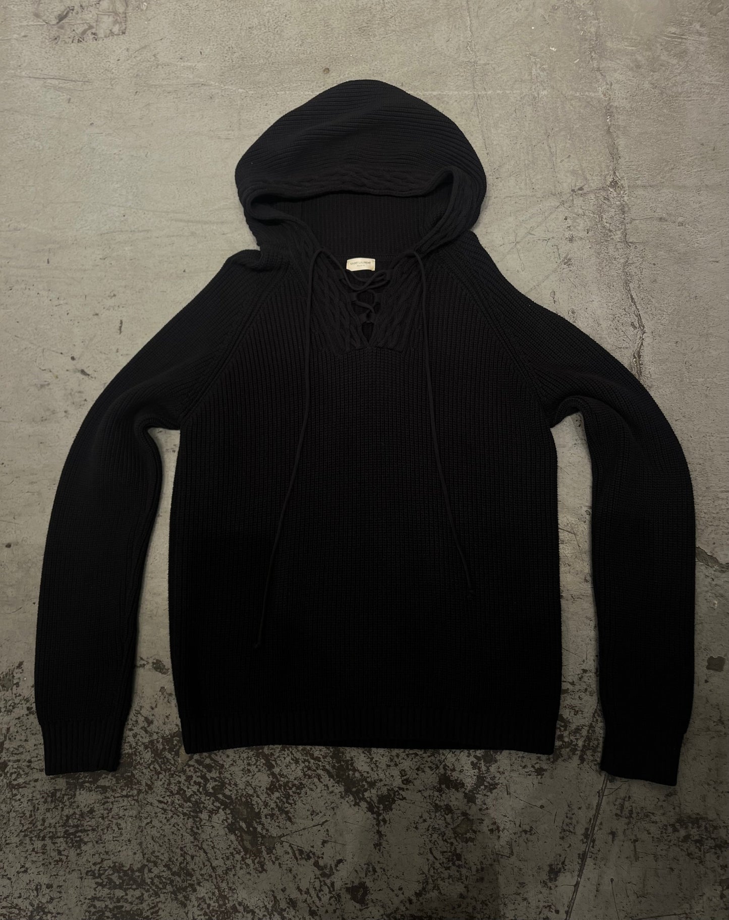 Saint Laurent FW18 Lace Knit Hoodie