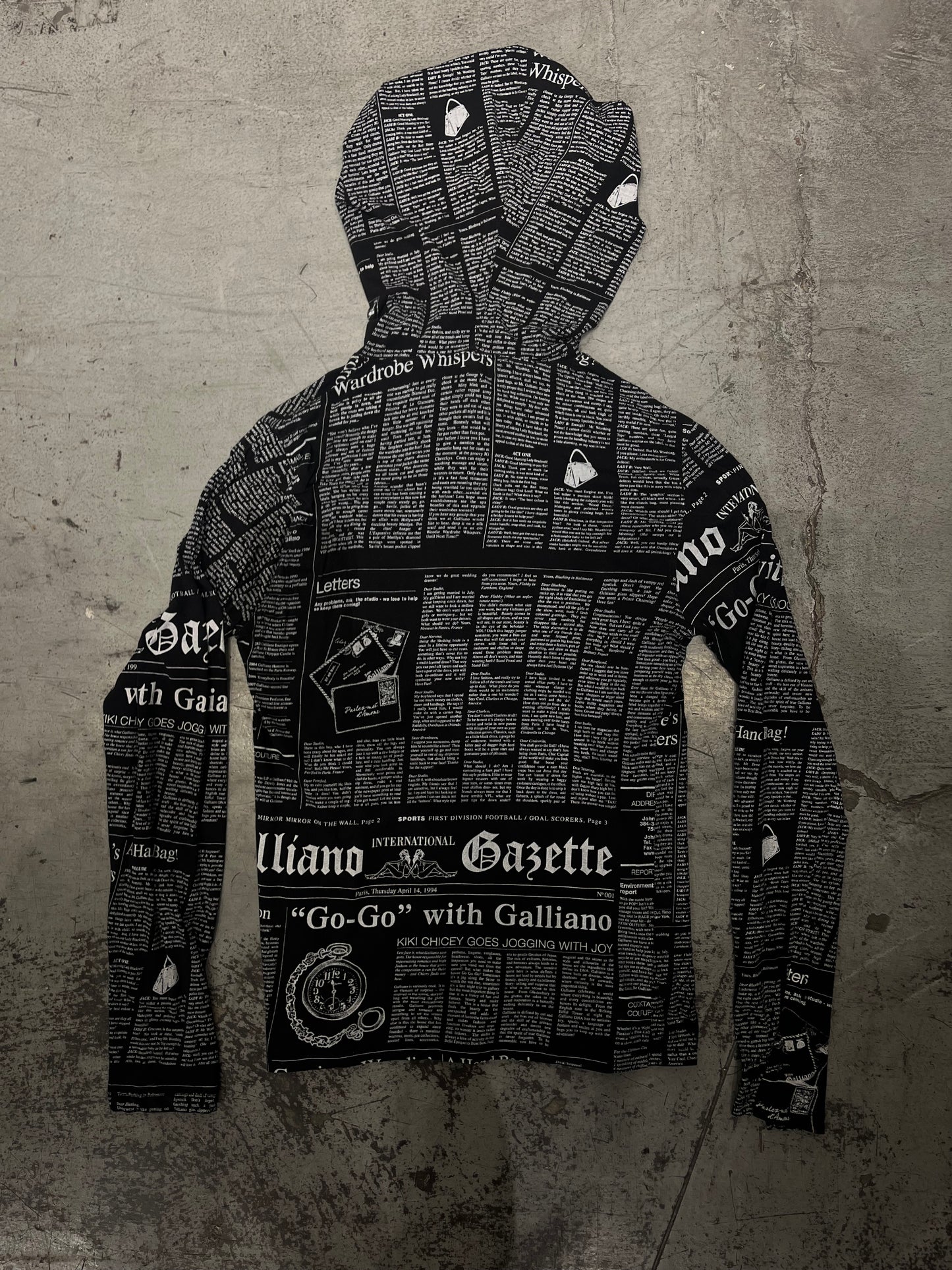John Galliano Newspaper Hoodie