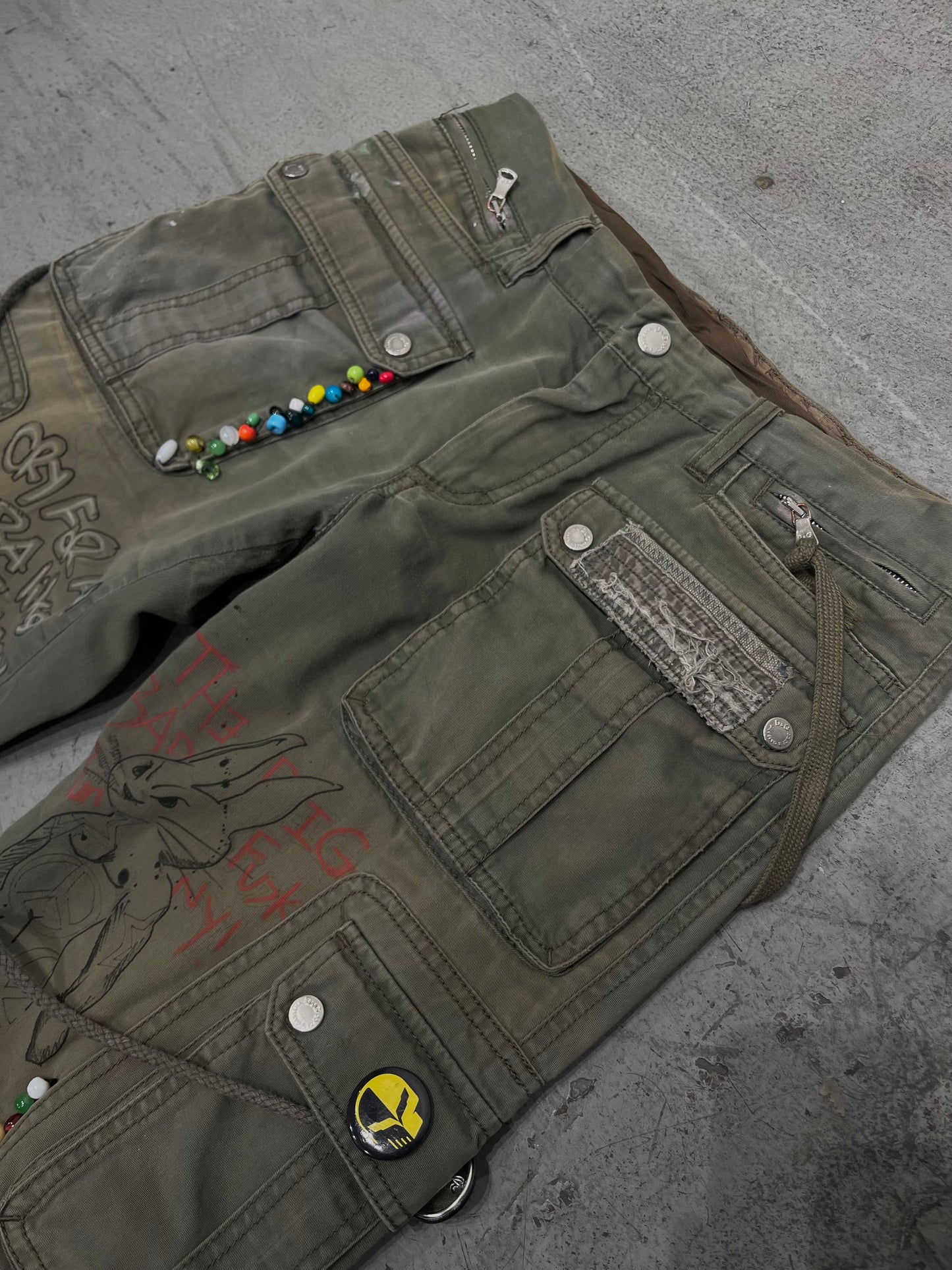 Dolce & Gabbana Bondage Custom Art Cargo Pants