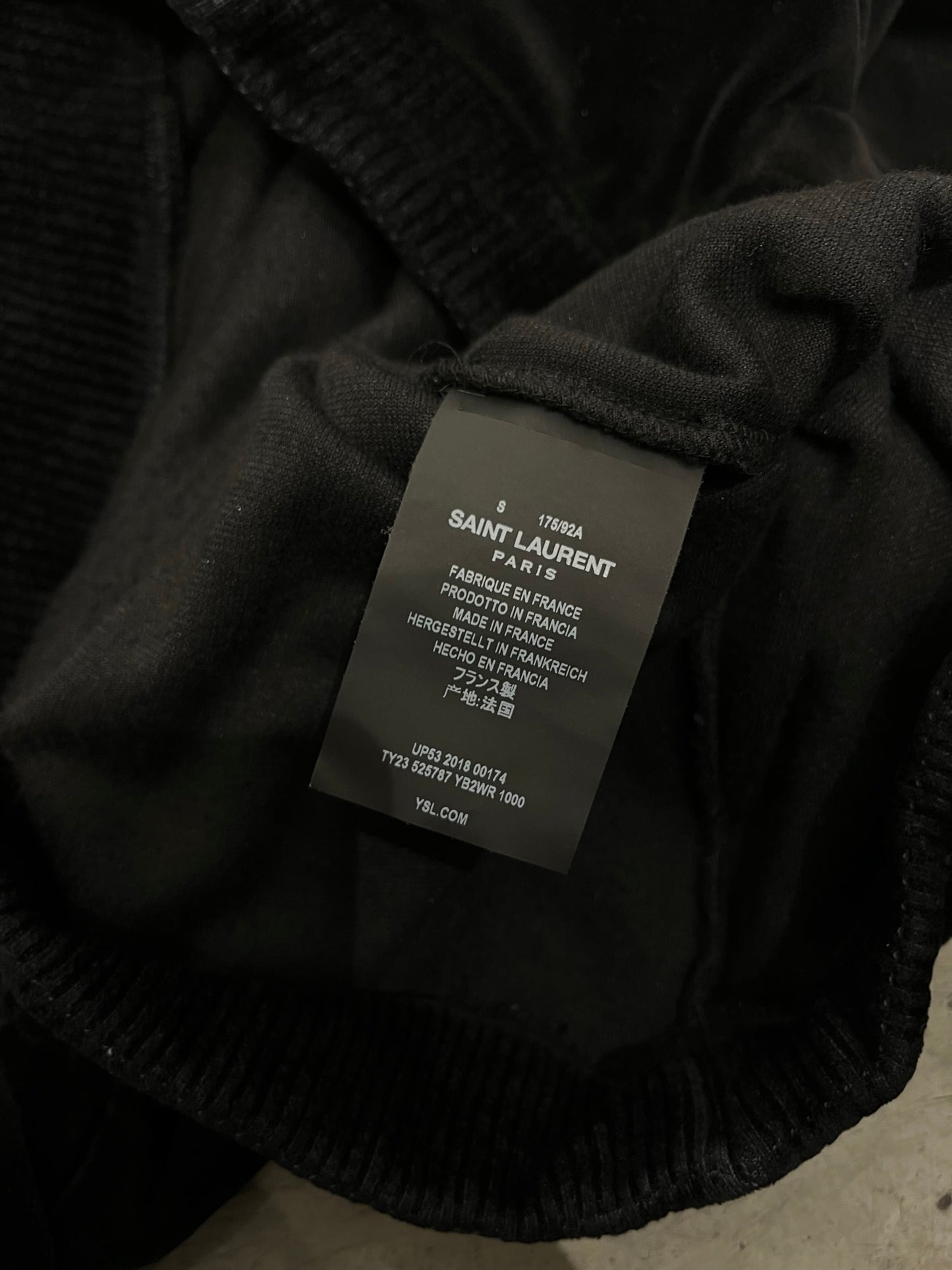 SAINT LAURENT AW18 Distressed Velvet Hoodie