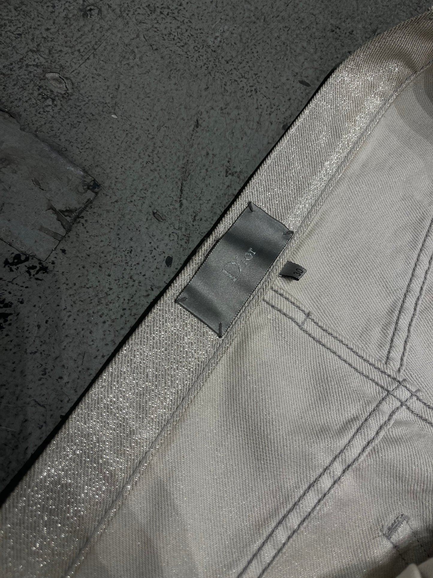 Dior SS07 By Hedi Slimane Shiny Silver Jeans