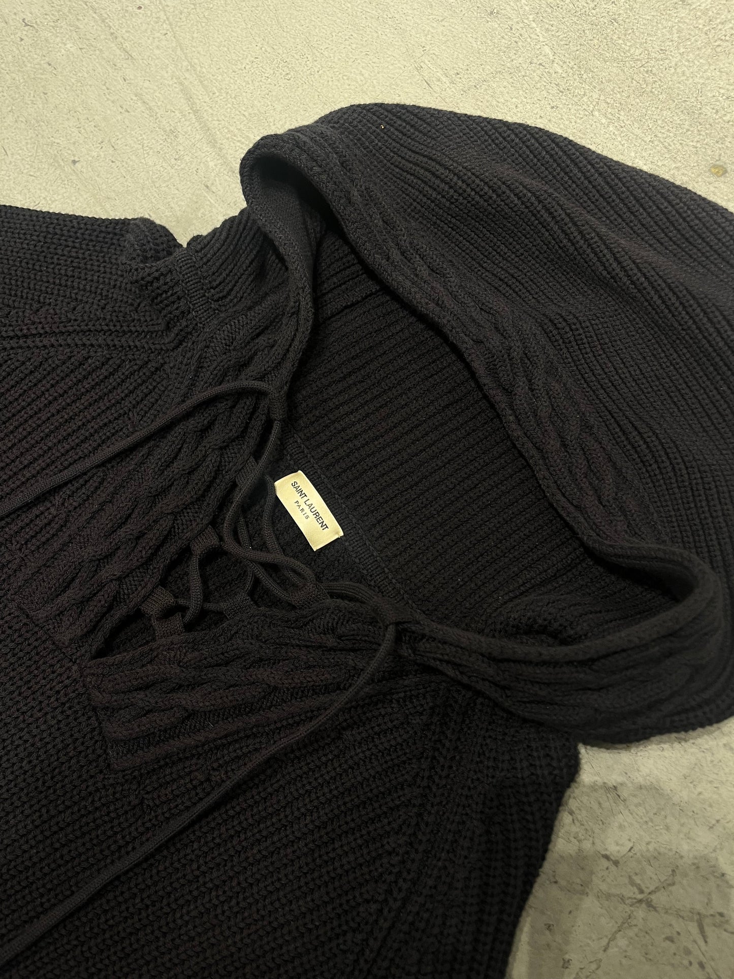 Saint Laurent FW18 Lace Knit Hoodie