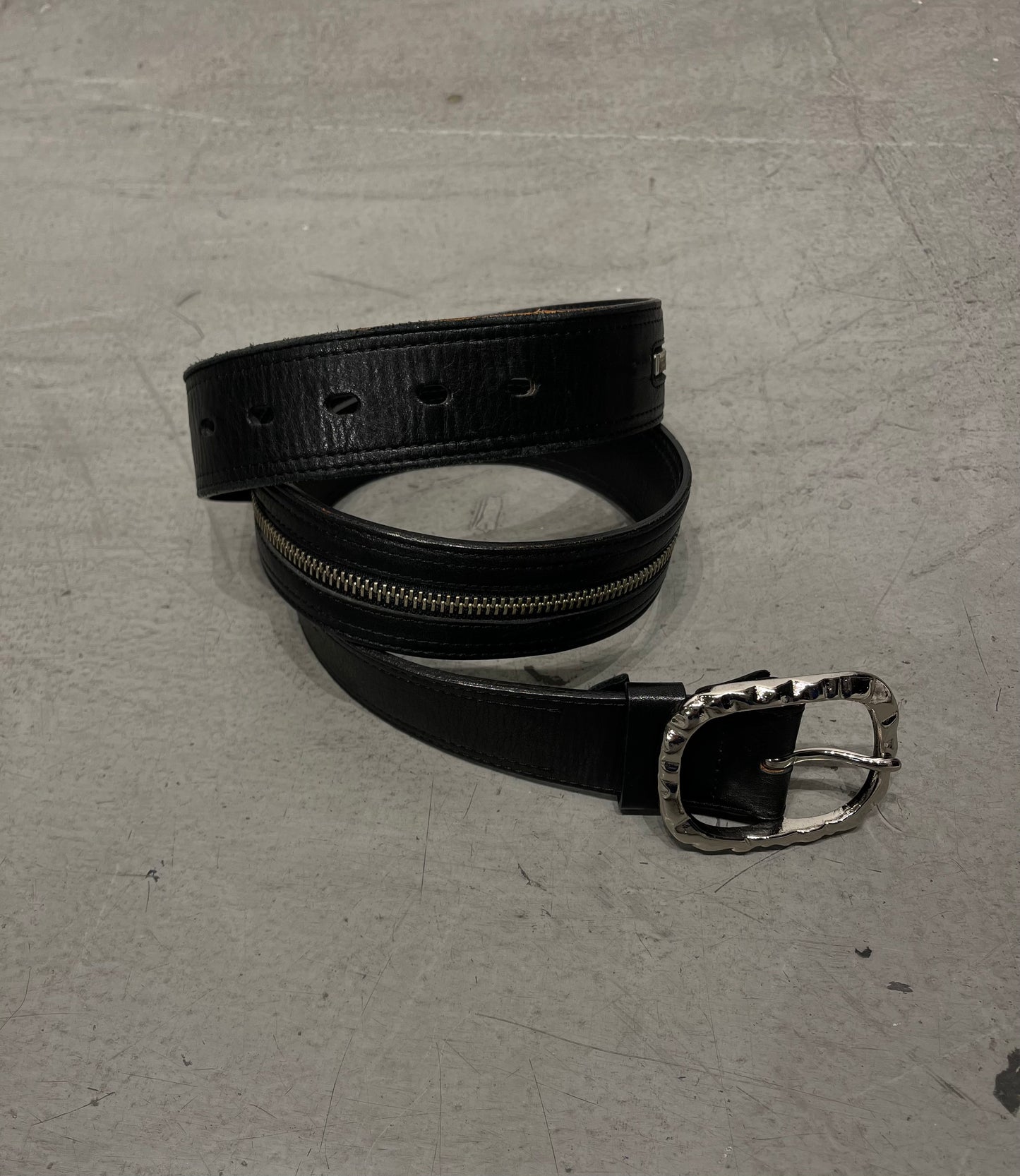 Marithe + Francois Girbaud Zipper Pocket Leather Belt