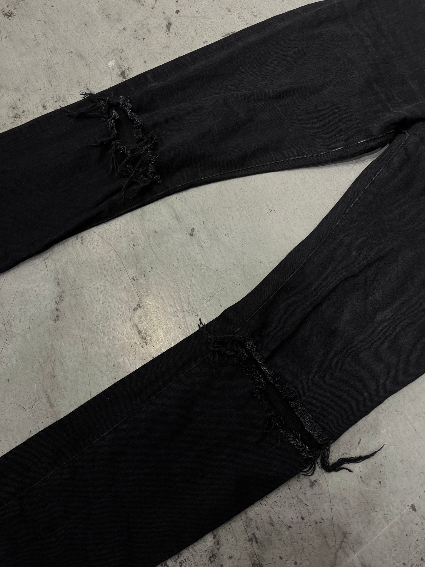 Saint Laurent FW16 by Hedi Slimane Slit Knee Distressed Denim