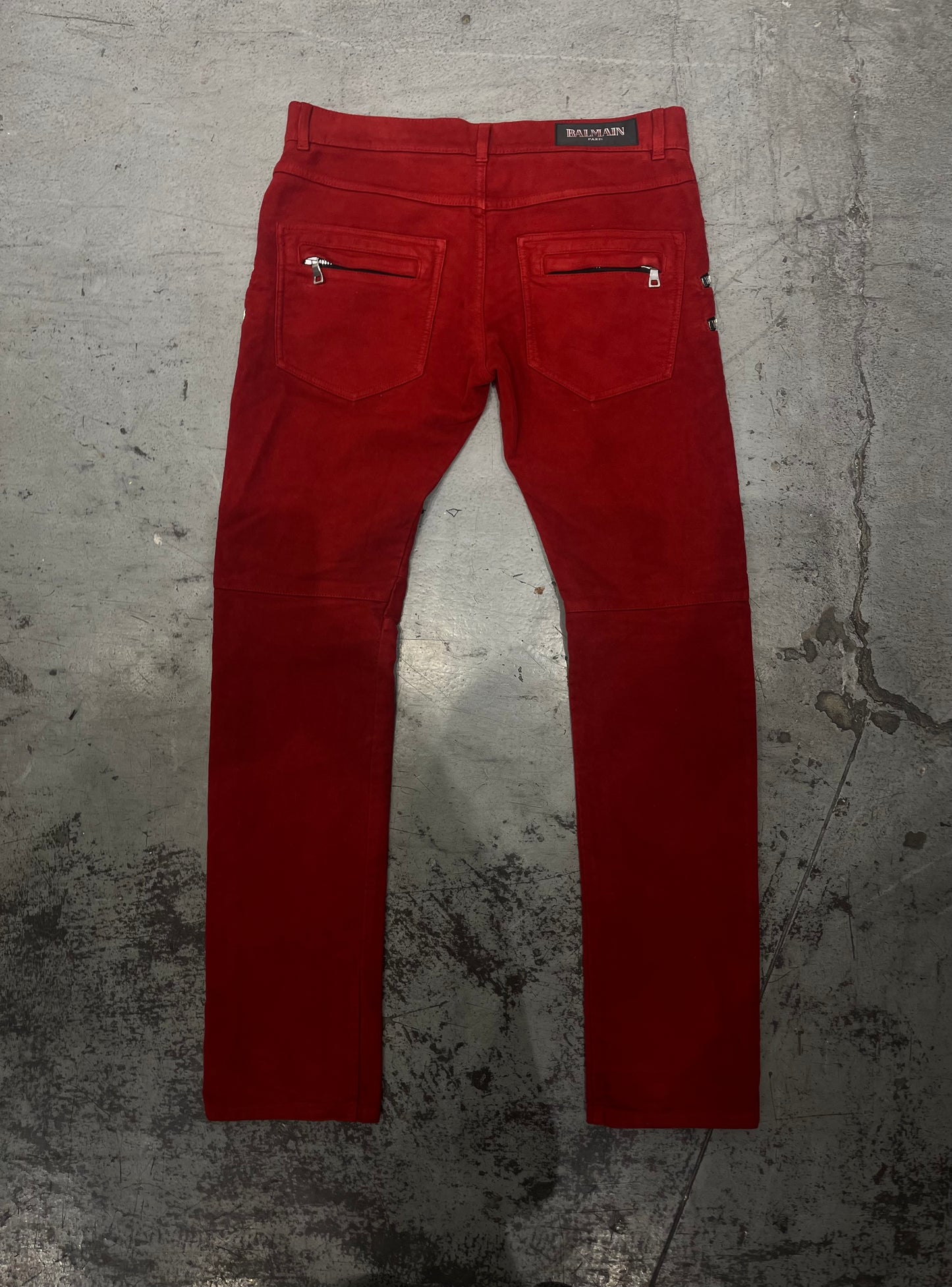 BALMAIN FW12 Decarnin Double Zip Biker Jeans
