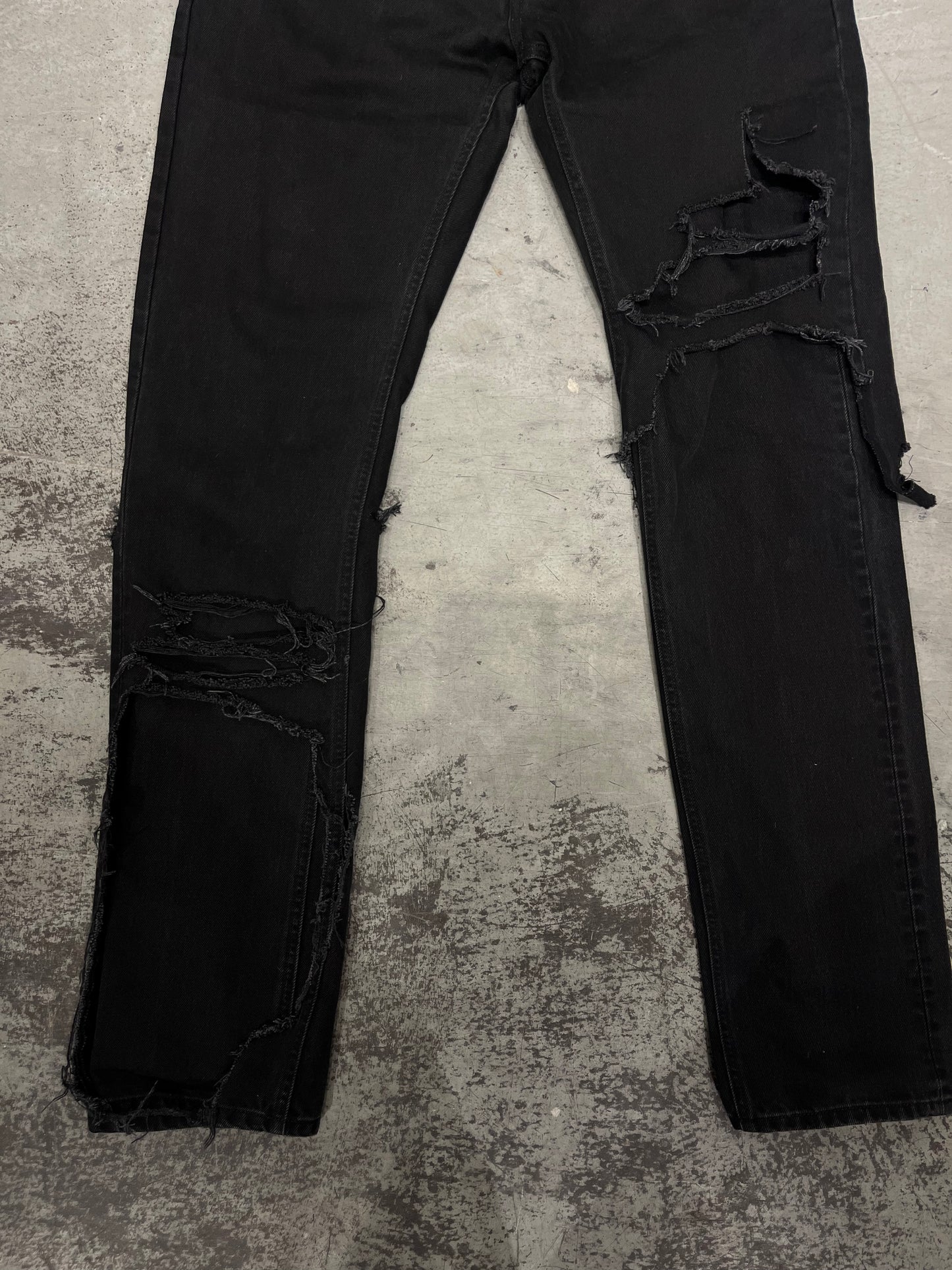 RAF SIMONS SS20 “Destroyed” Double Layer Denim