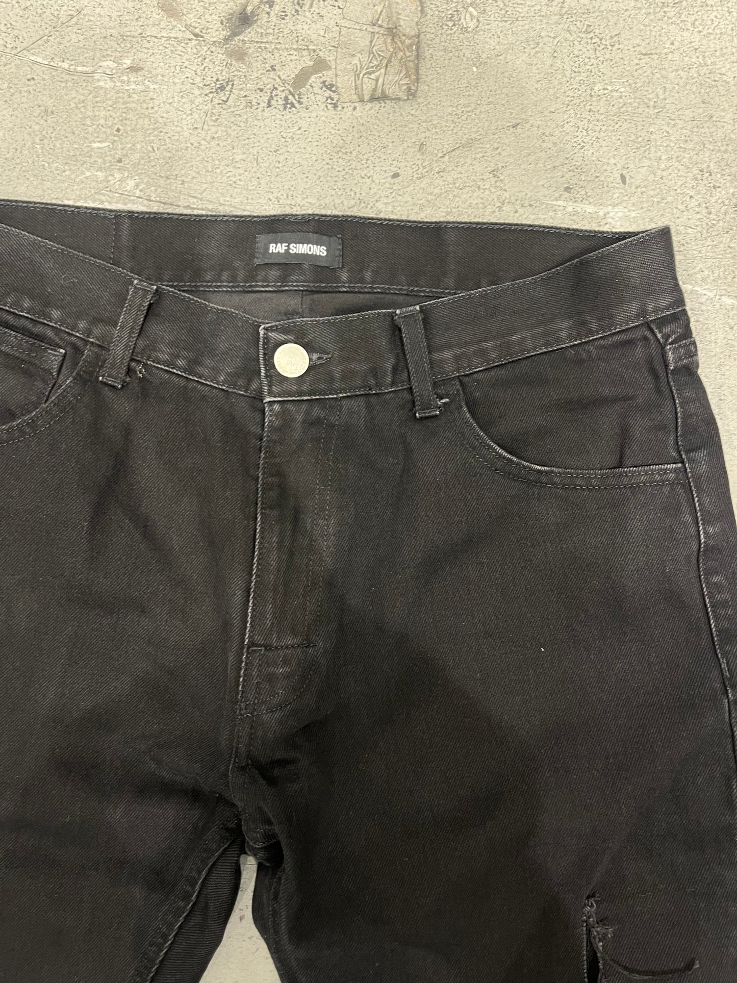RAF SIMONS SS20 “Destroyed” Double Layer Denim