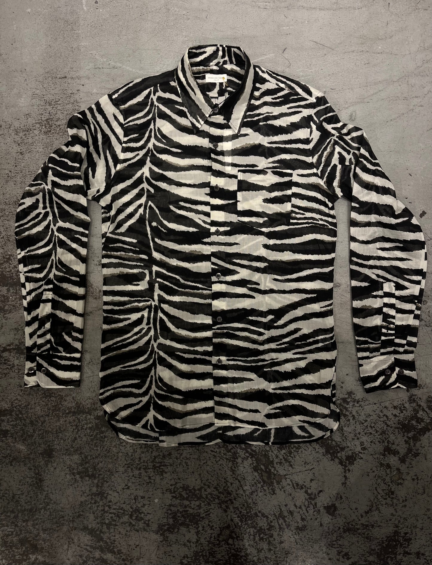 Dries Van Noten Zebra Print Dress Shirt