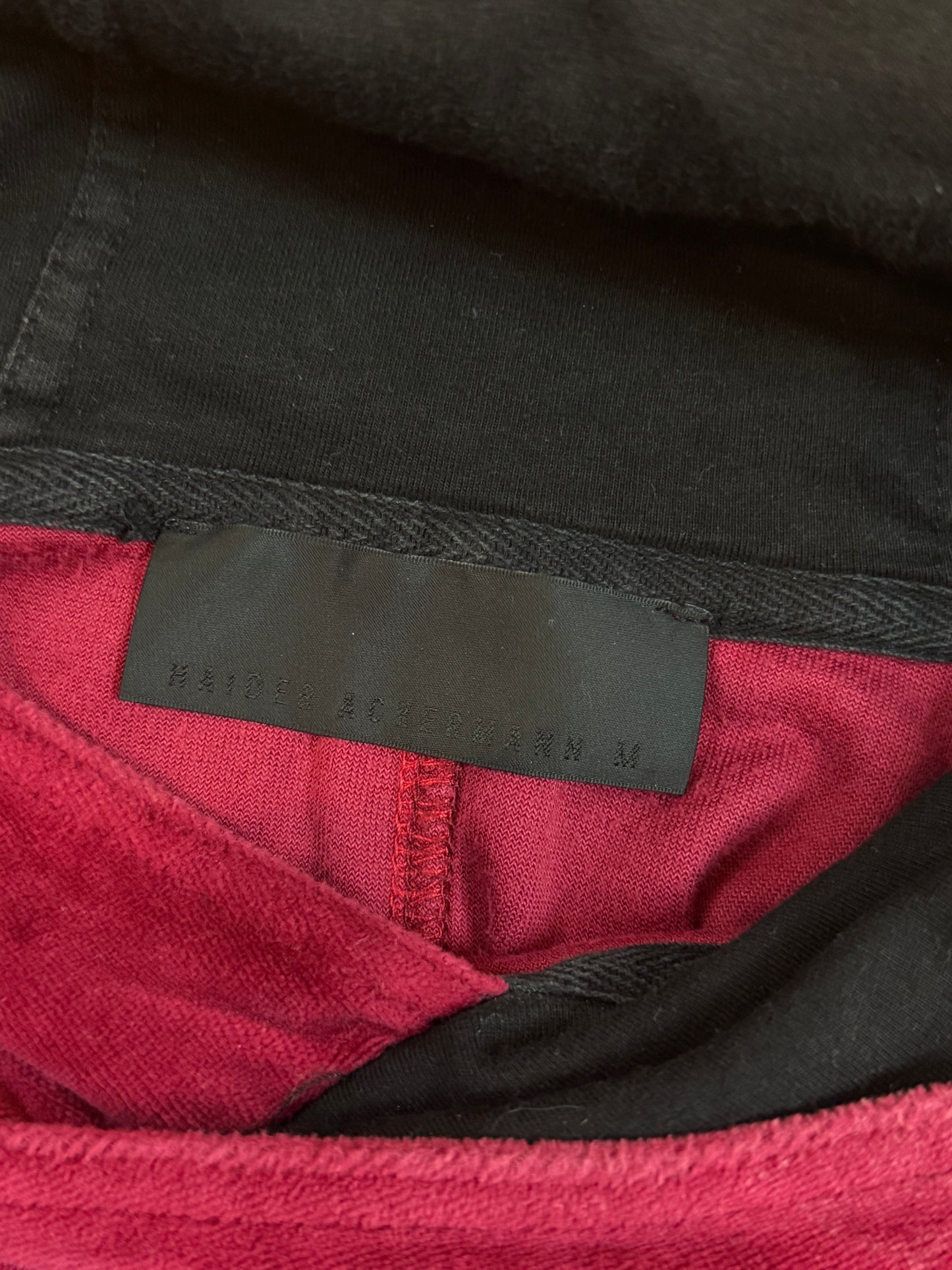 Haider Ackermann Red Velvet Hoodie