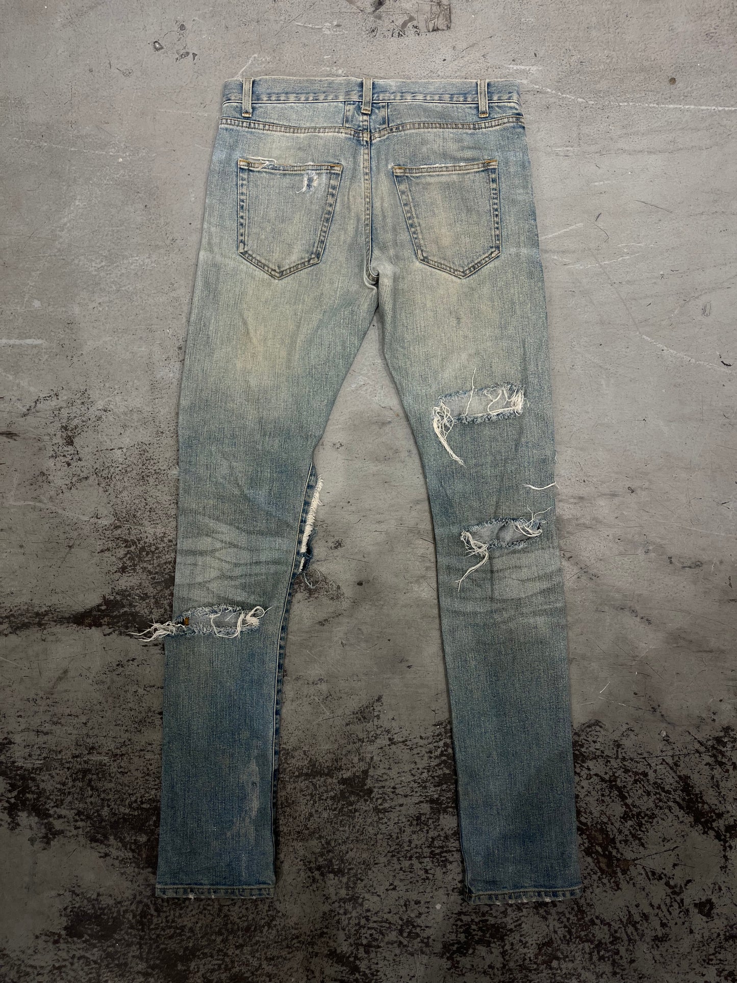 SAINT LAURENT FW14 by Hedi Slimane Distressed Crash D02 Denim