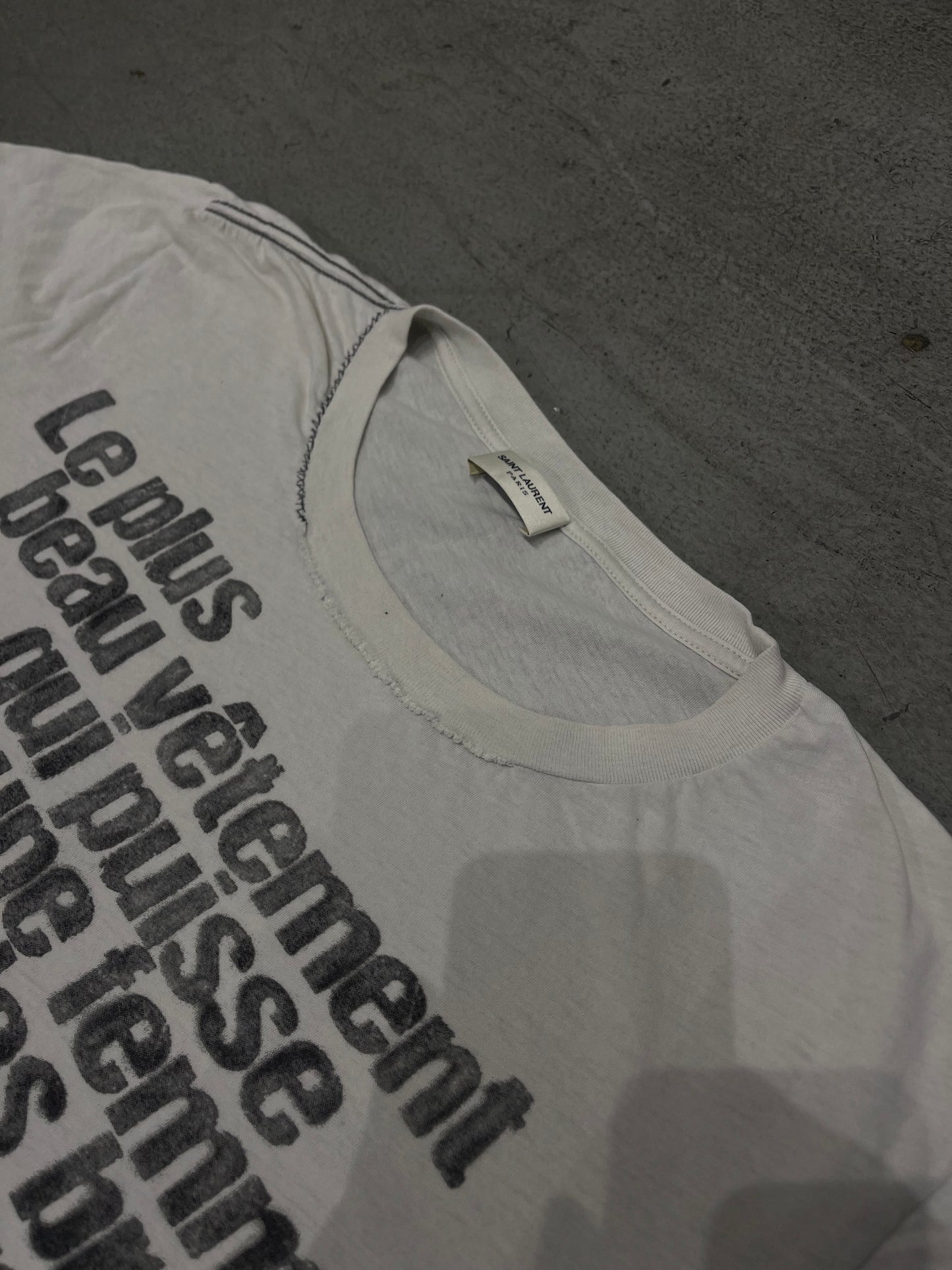 Saint Laurent FW17 Distressed Mirror Print T-Shirt