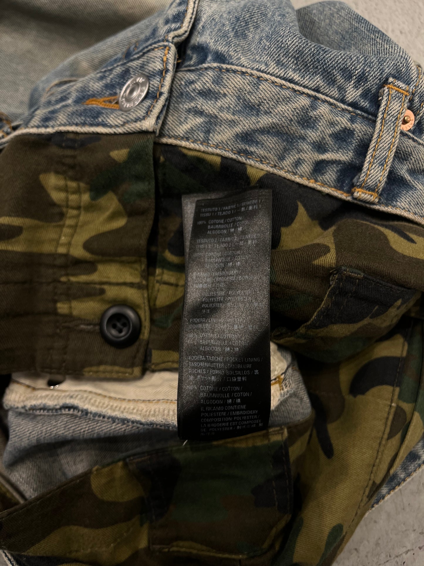 Balenciaga FW21 Double Waisted Camo Denim