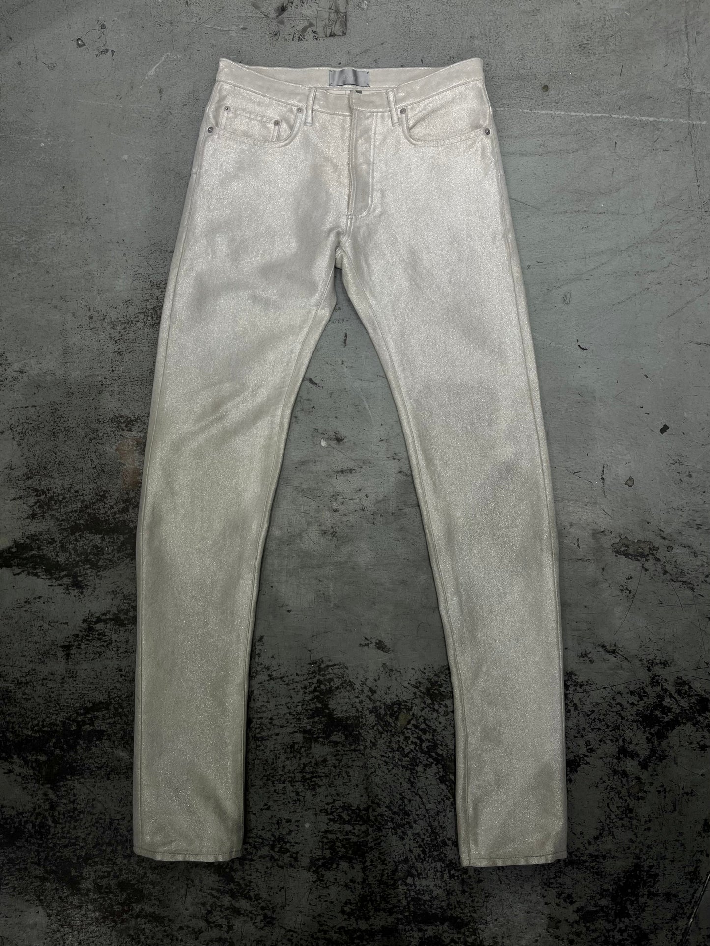 Dior SS07 By Hedi Slimane Shiny Silver Jeans