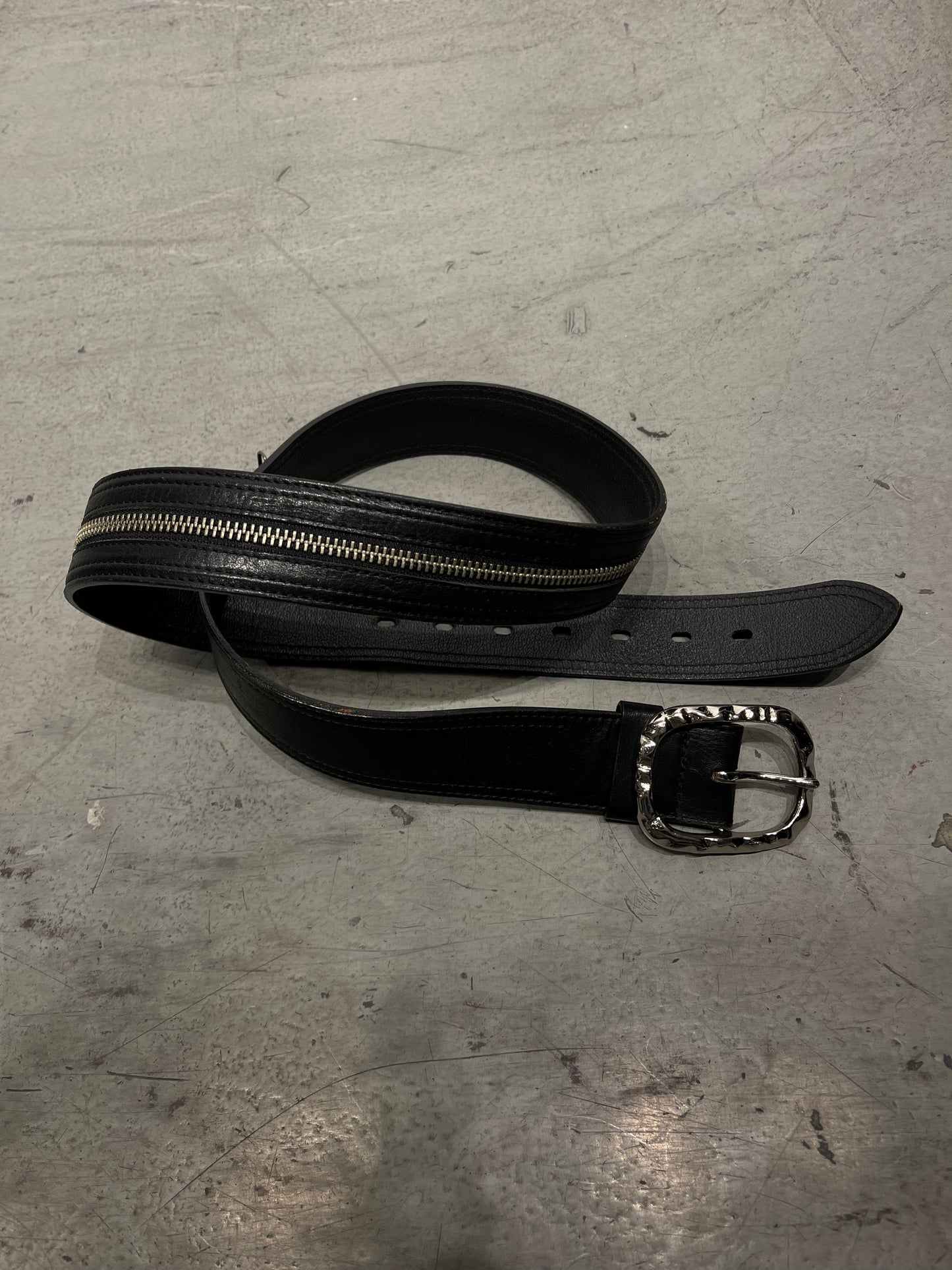 Marithe + Francois Girbaud Zipper Pocket Leather Belt