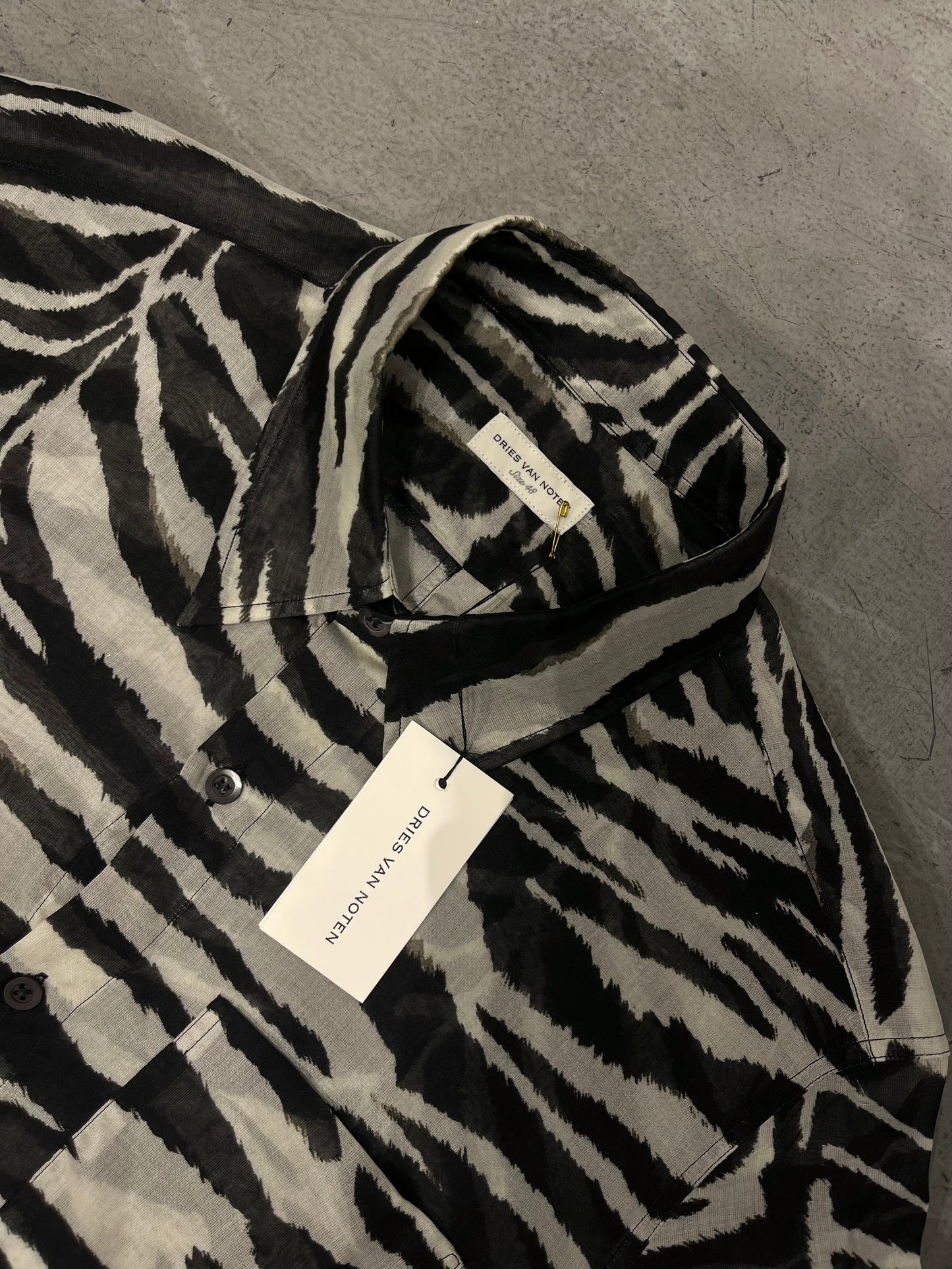 Dries Van Noten Zebra Print Dress Shirt