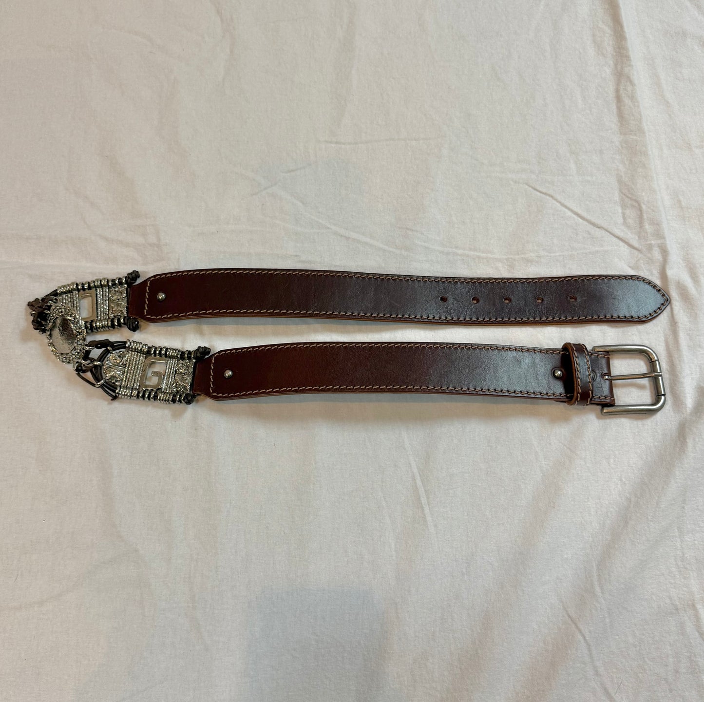 Dolce & Gabbana Western Sliver Calf Leather Belt