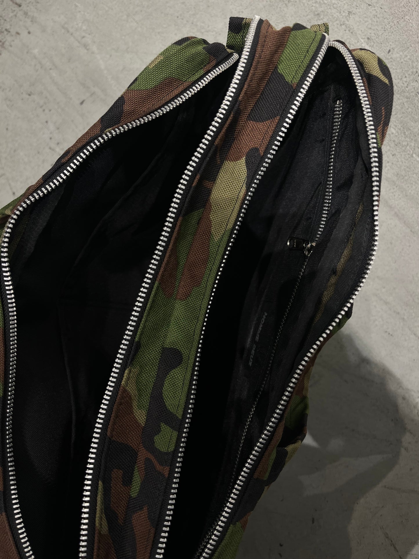 Comme Des garçons Homme Duex Double Zip Camo Side Bag