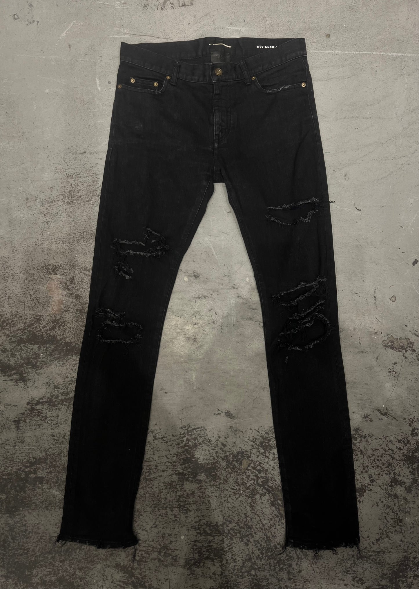 SAINT LAURENT FW15 by Hedi Slimane Distressed Crash D02 Denim