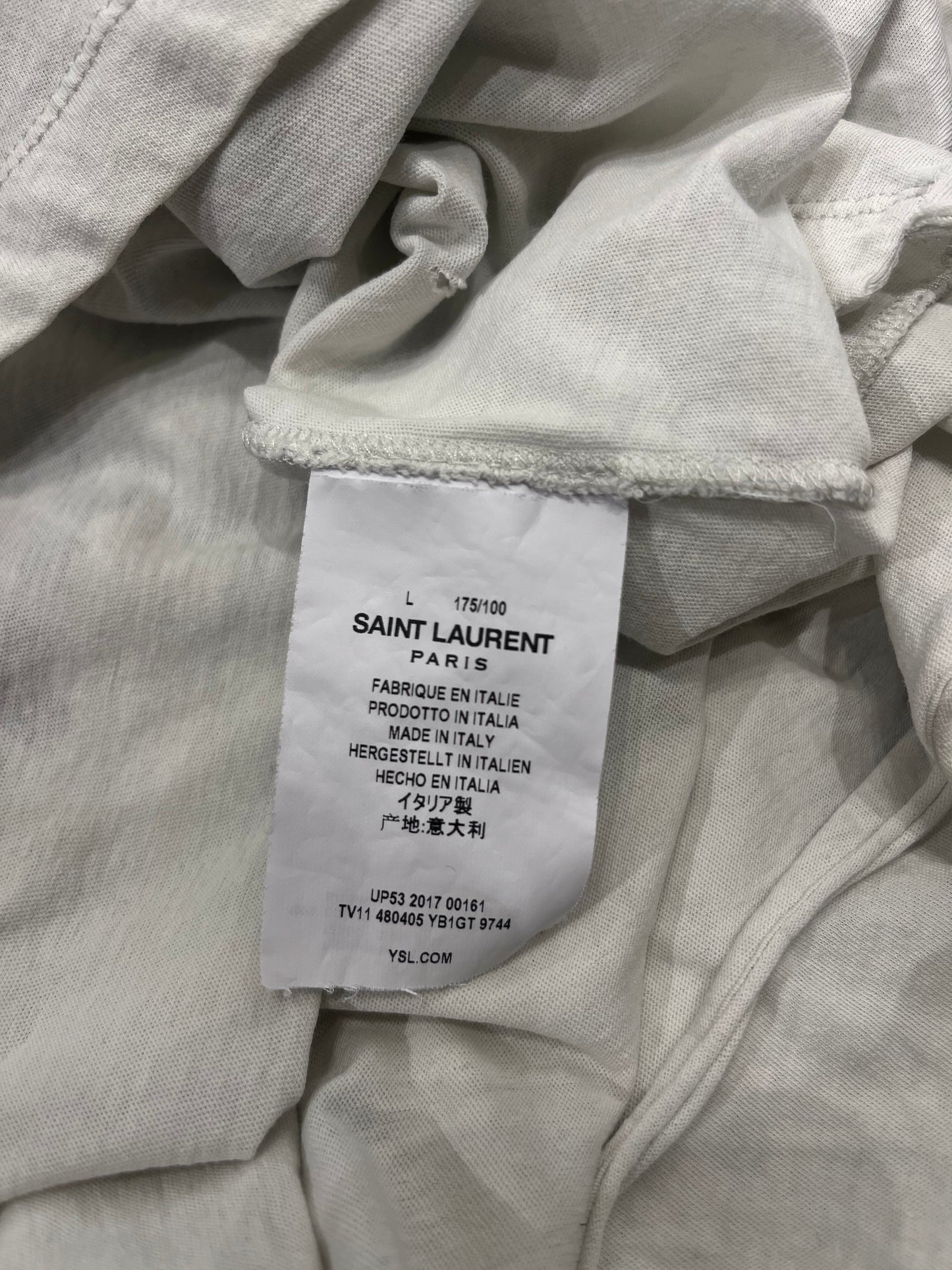 Saint Laurent FW17 Distressed Mirror Print T-Shirt