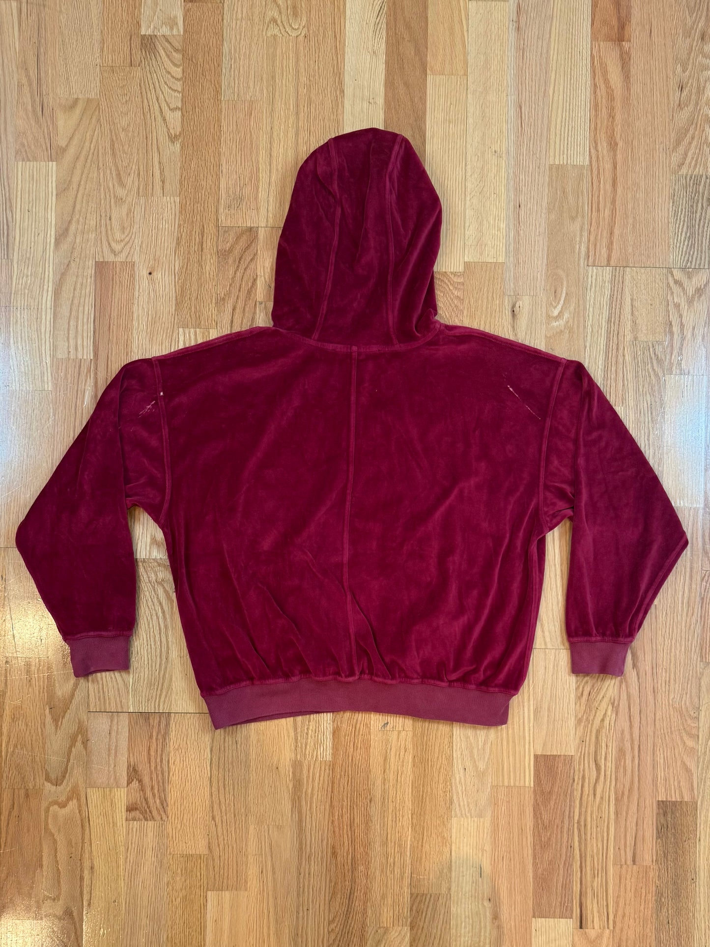 Haider Ackermann Red Velvet Hoodie