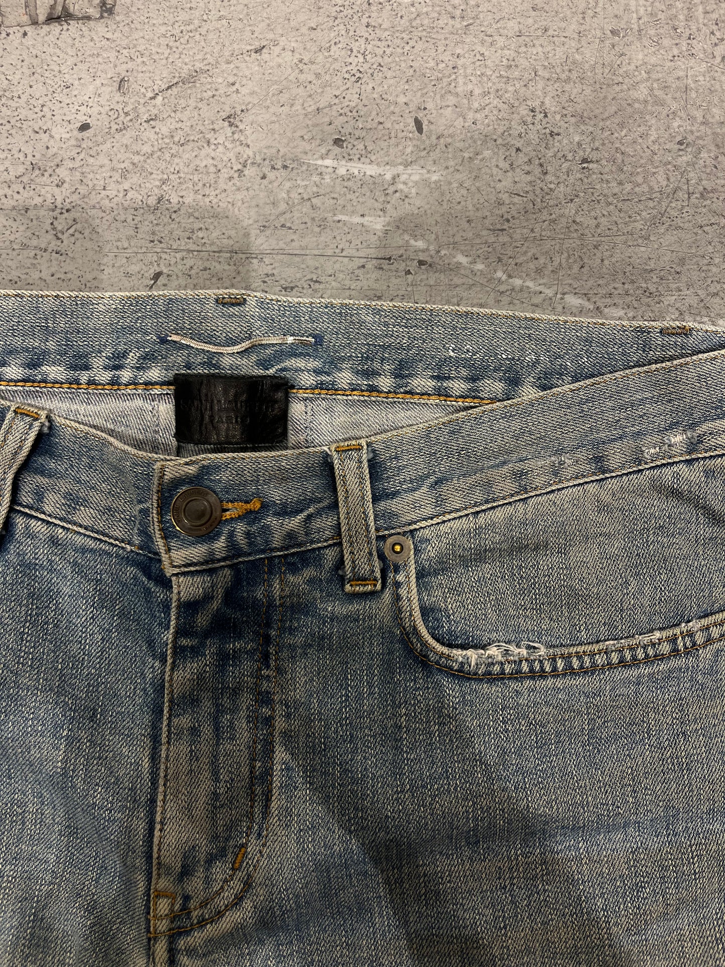 SAINT LAURENT FW14 by Hedi Slimane Distressed Crash D02 Denim