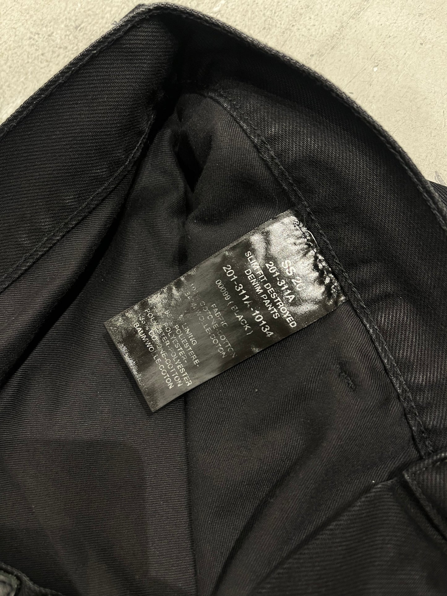 RAF SIMONS SS20 “Destroyed” Double Layer Denim