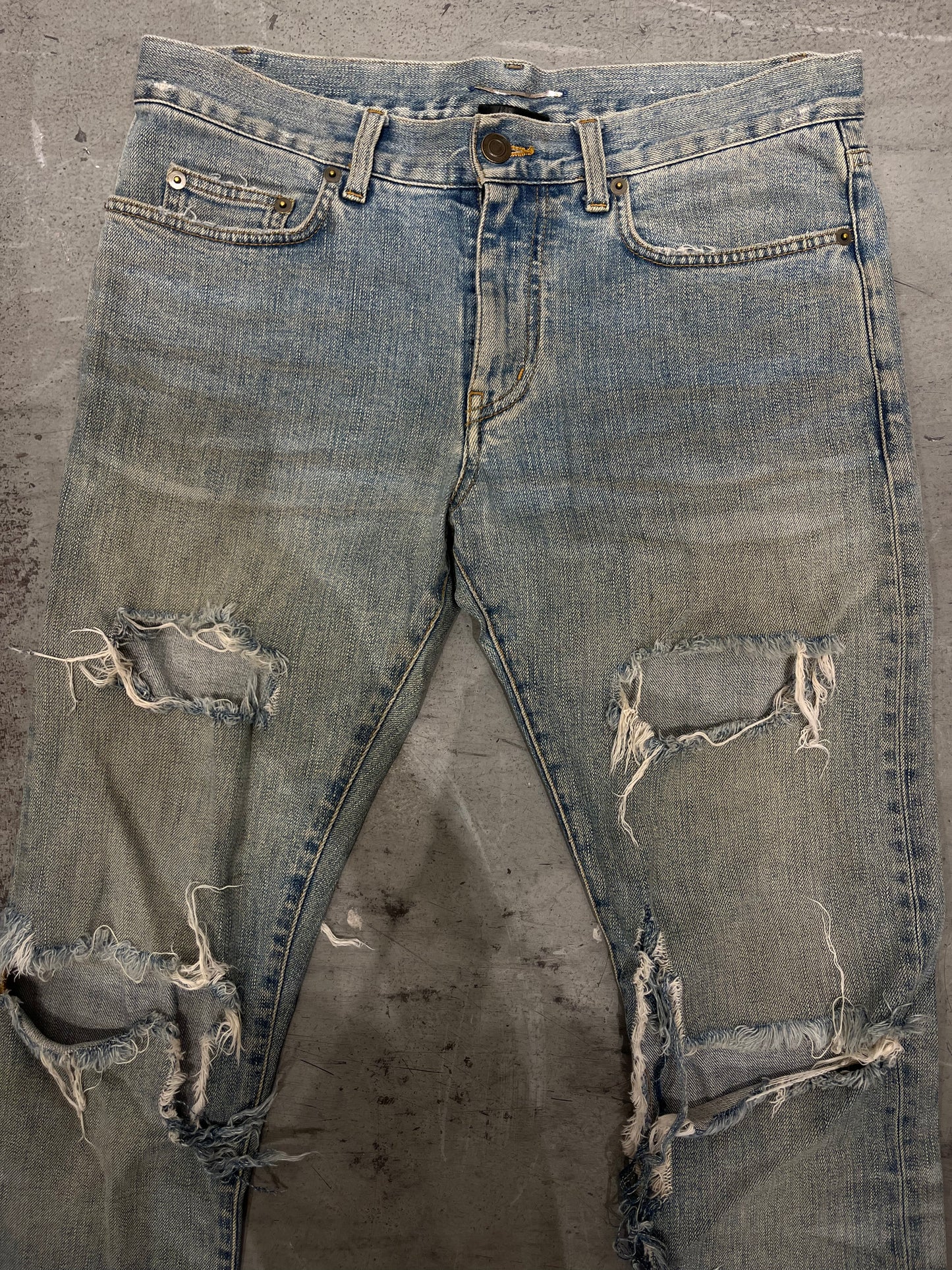 SAINT LAURENT FW14 by Hedi Slimane Distressed Crash D02 Denim