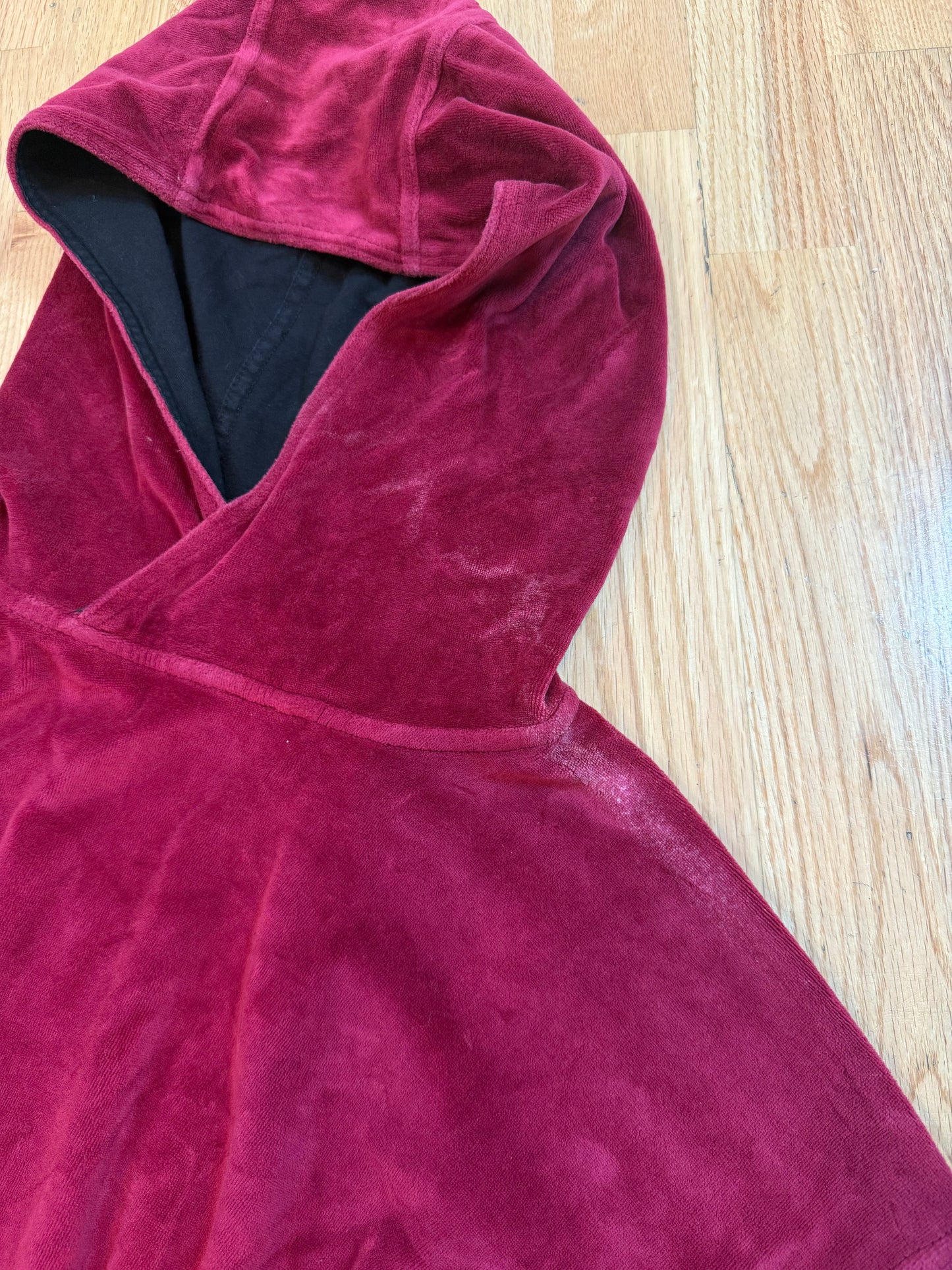 Haider Ackermann Red Velvet Hoodie