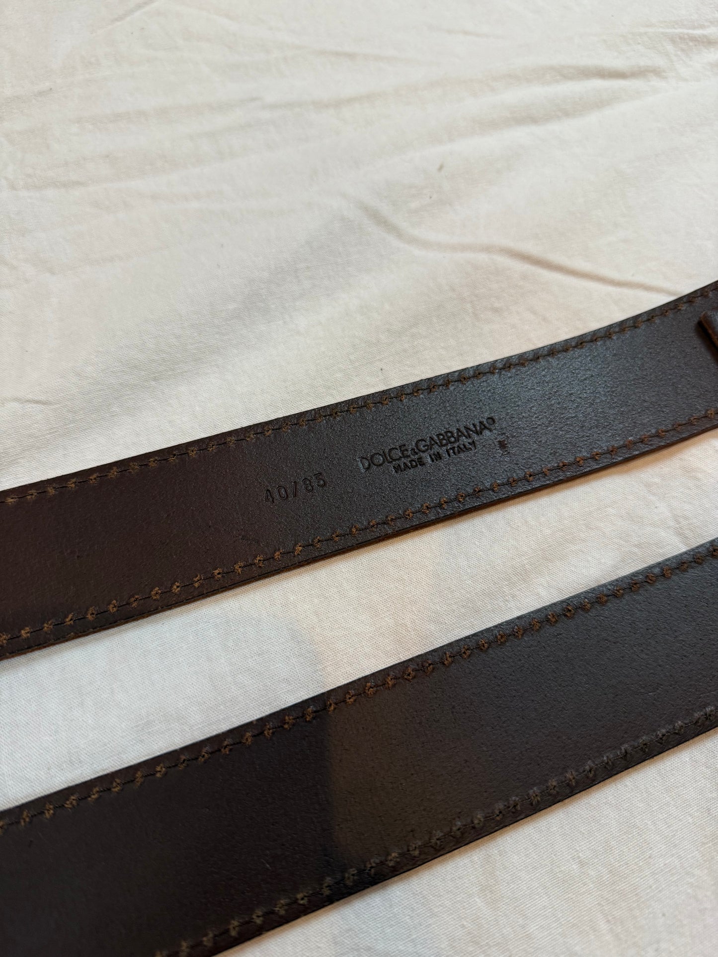 Dolce & Gabbana Western Sliver Calf Leather Belt