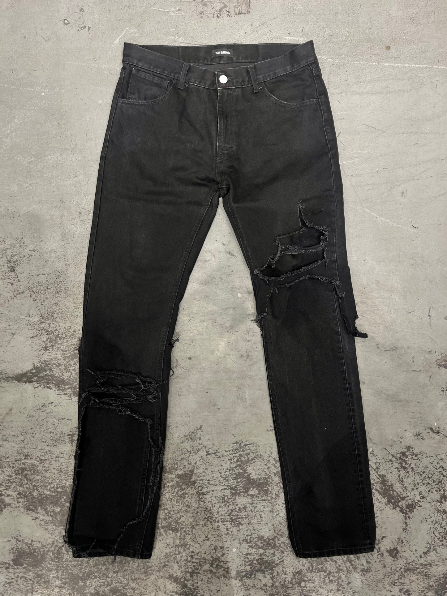 RAF SIMONS SS20 “Destroyed” Double Layer Denim