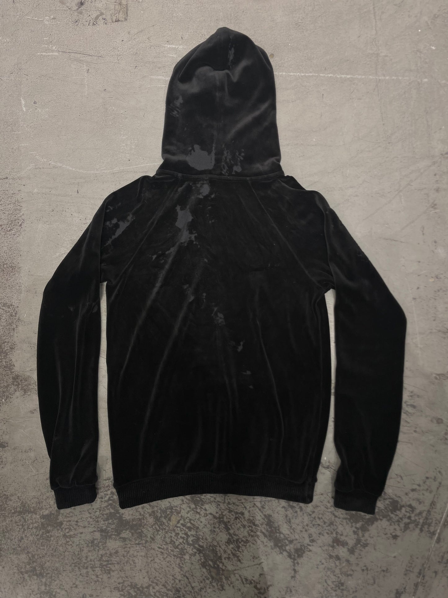 SAINT LAURENT AW18 Distressed Velvet Hoodie