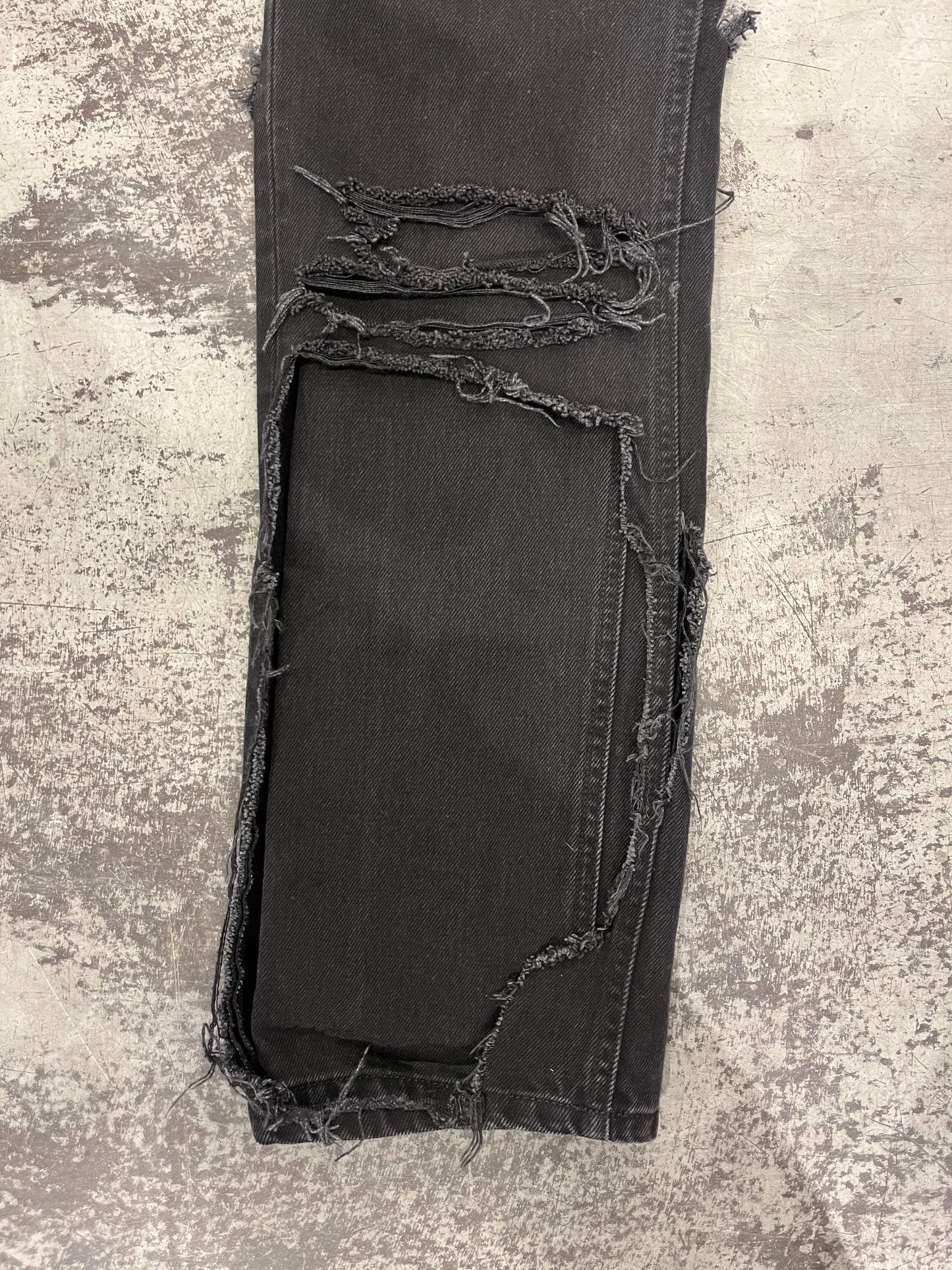 RAF SIMONS SS20 “Destroyed” Double Layer Denim
