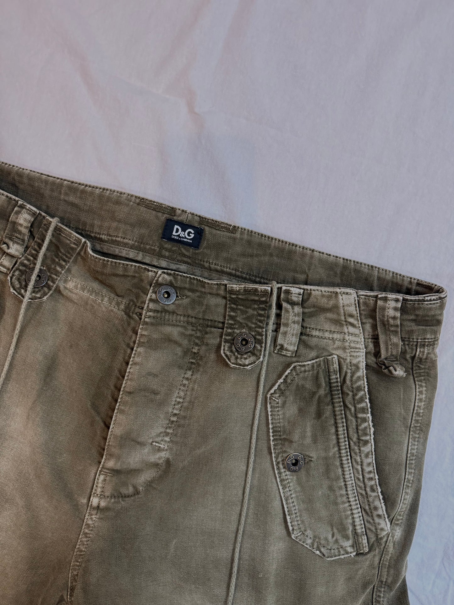 Dolce & Gabbana Faded Green Cargo Shorts