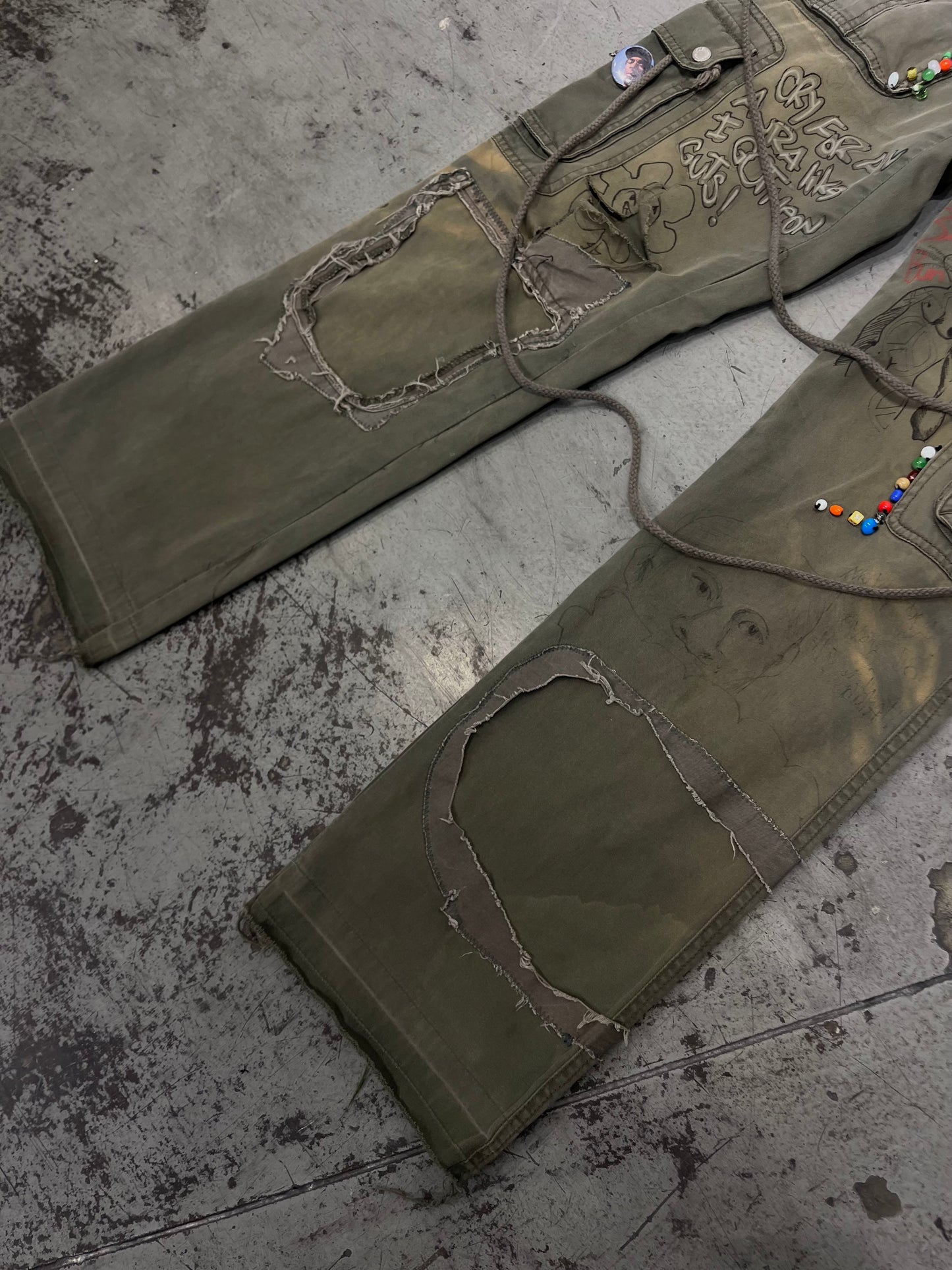 Dolce & Gabbana Bondage Custom Art Cargo Pants
