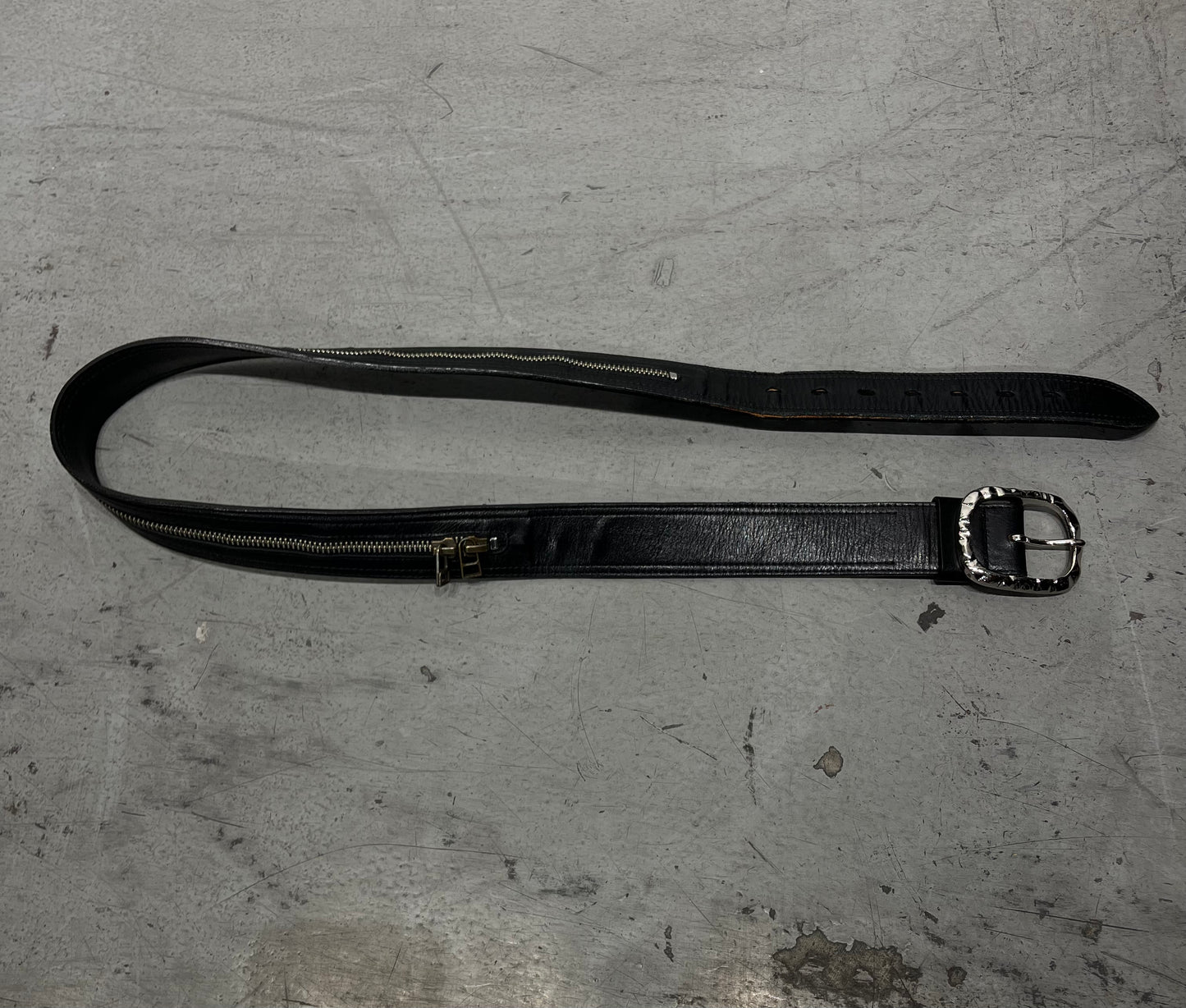 Marithe + Francois Girbaud Zipper Pocket Leather Belt