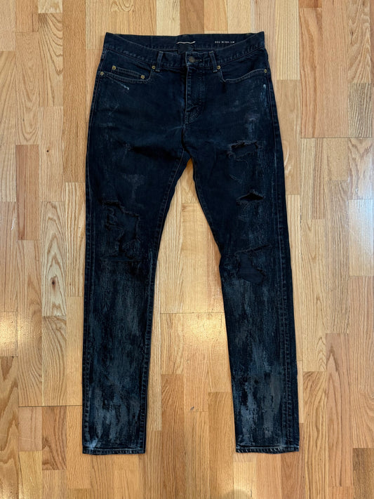 Saint Laurent FW14 Oil Stain Denim