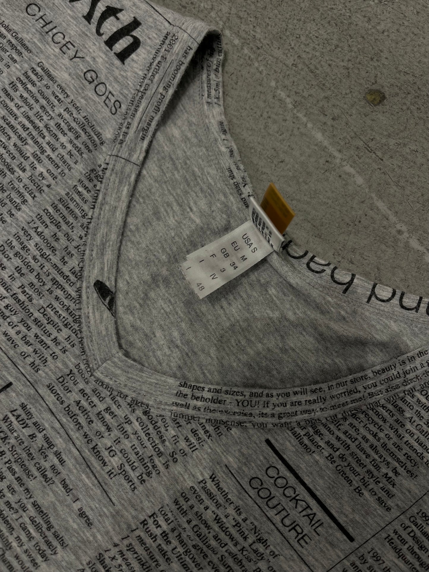 John Galliano Newspaper Print T-Shirt
