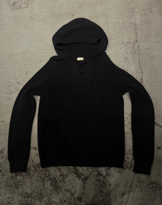 Saint Laurent FW18 Lace Knit Hoodie