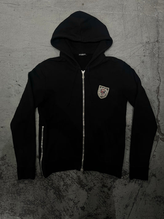 Balmain FW12 by Decarnin Patch Zip-Up Hoodie