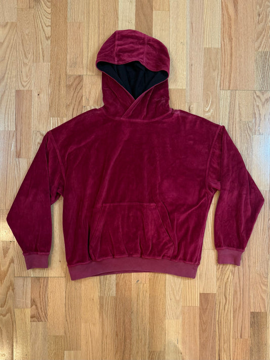 Haider Ackermann Red Velvet Hoodie