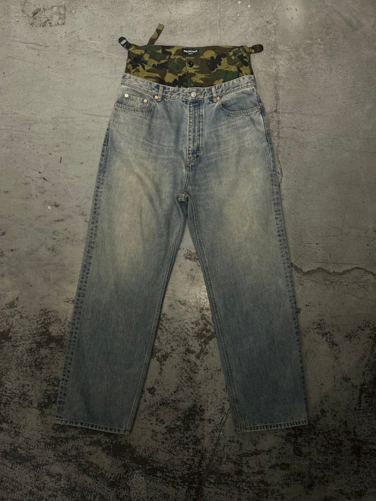 Balenciaga FW21 Double Waisted Camo Denim