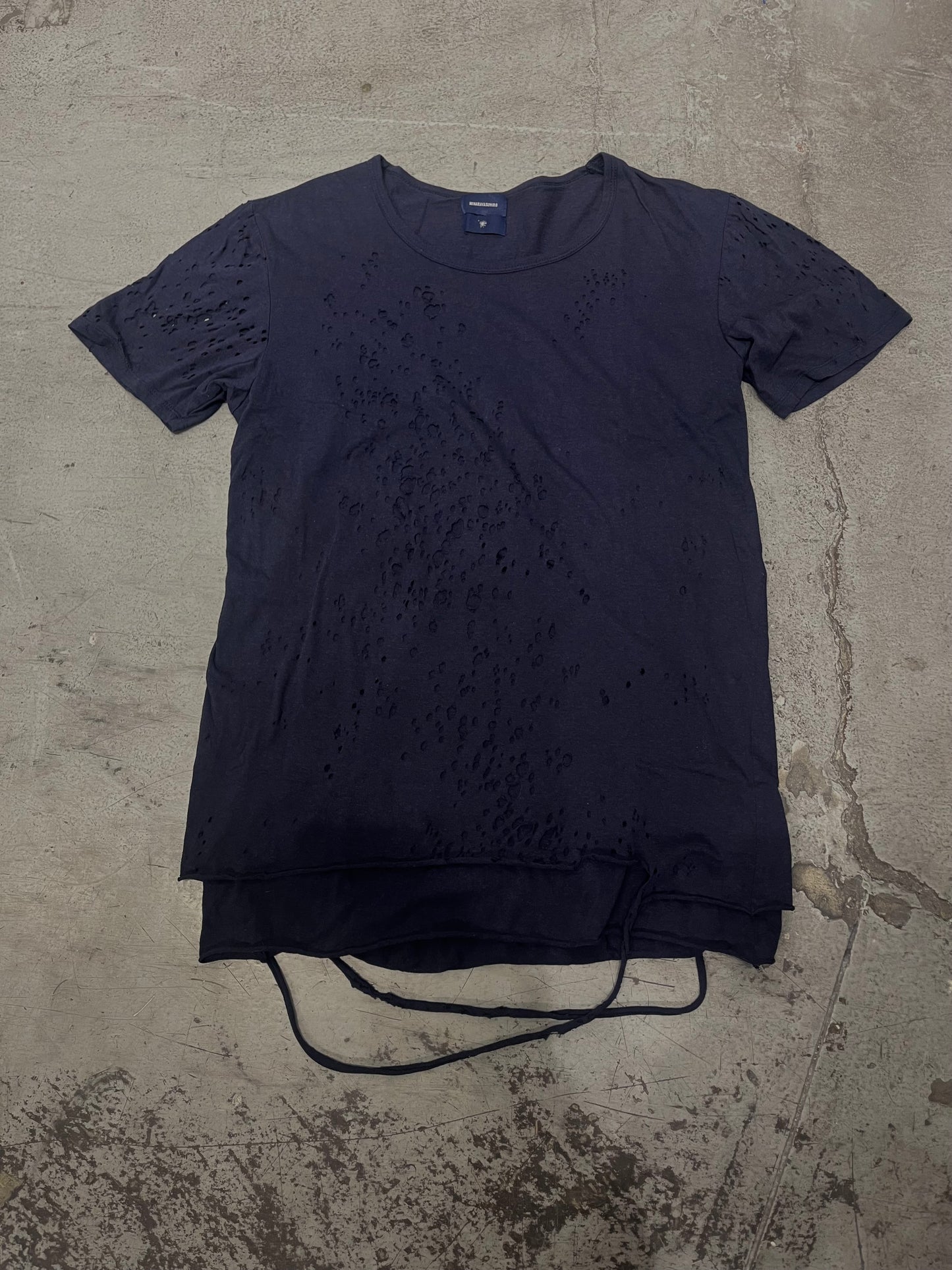 MIHARAYASUHIRO Double Layer Distressed T-Shirt