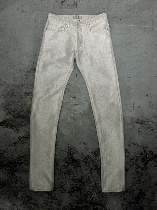 Dior SS07 By Hedi Slimane Shiny Silver Jeans