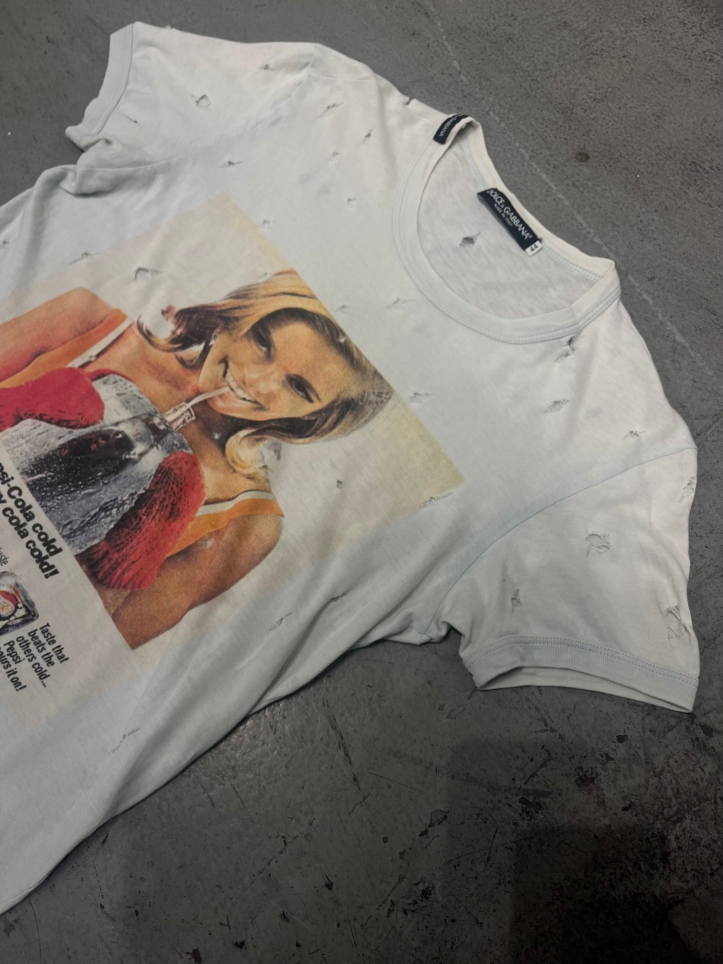 Dolce & Gabbana Pepsi Cola Ad Distressed T-Shirt
