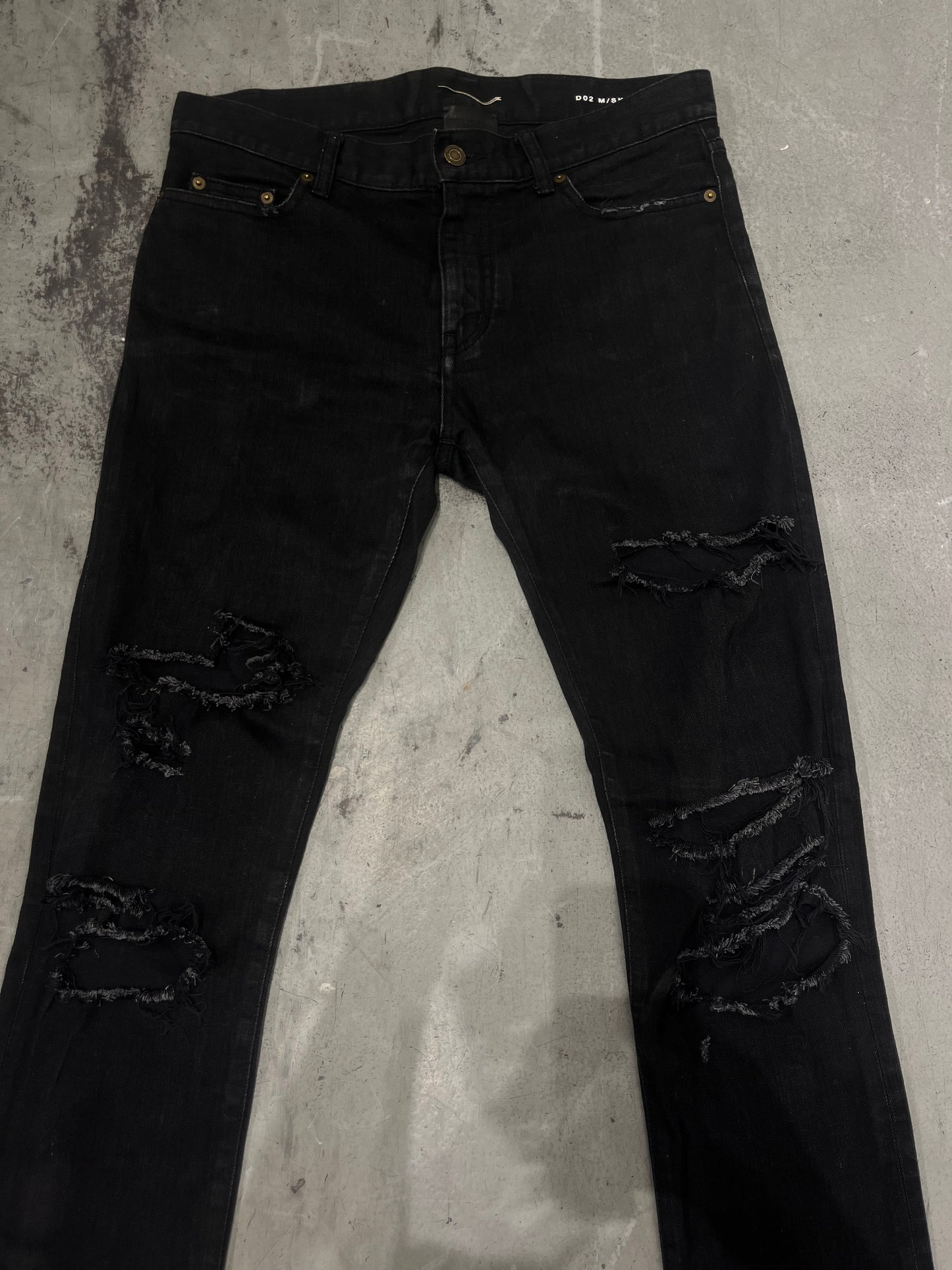 SAINT LAURENT FW15 by Hedi Slimane Distressed Crash D02 Denim