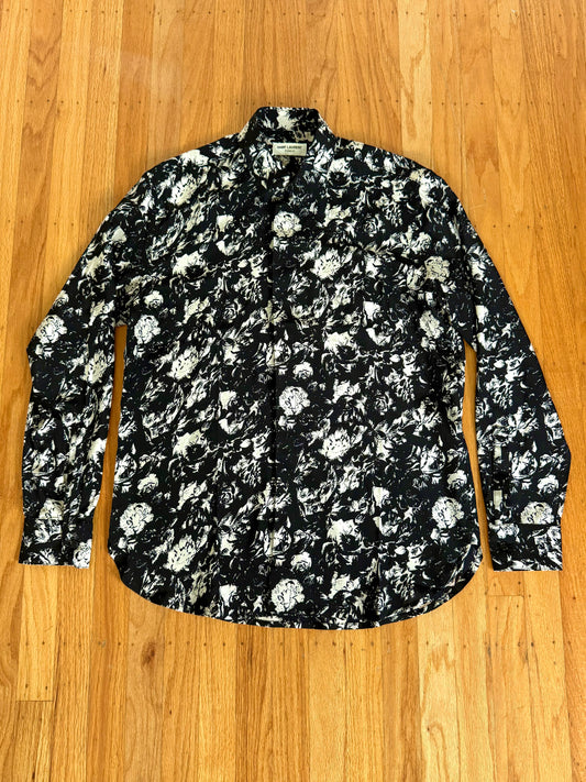 SAINT LAURENT SS21 FLORAL SILK SHIRT